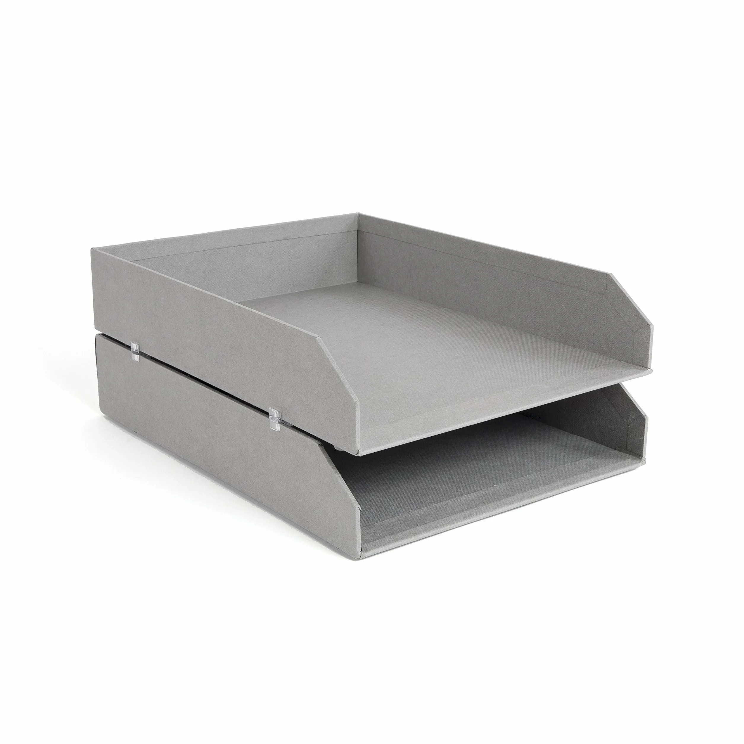 Bigso Box of Sweden Juego de 2 bandejas organizadoras de escritorio apilable gris
