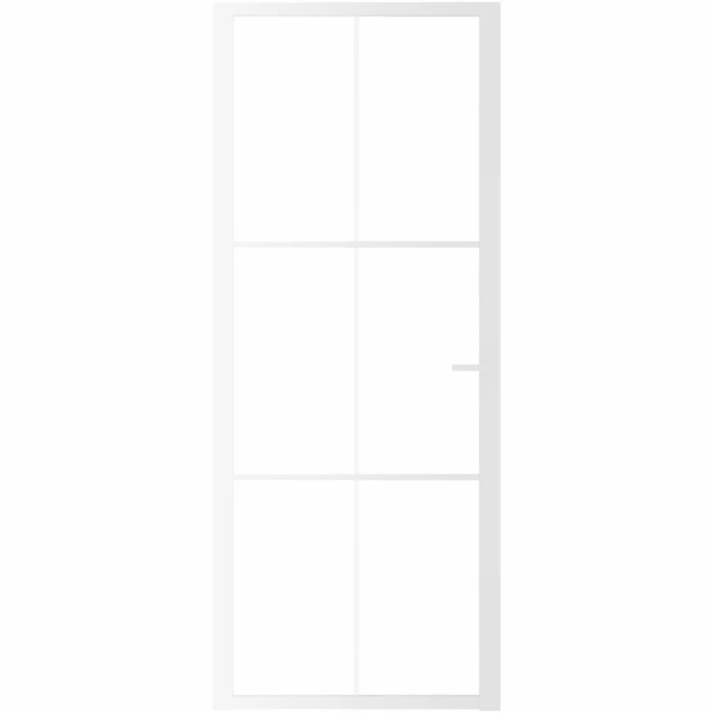 Toshilian Puerta Interior Cristal Puerta Puerta Cristal para Cocina Cuarto de Baño Blanco, 83x201,5 cm, Vidrio ESG y Aluminio