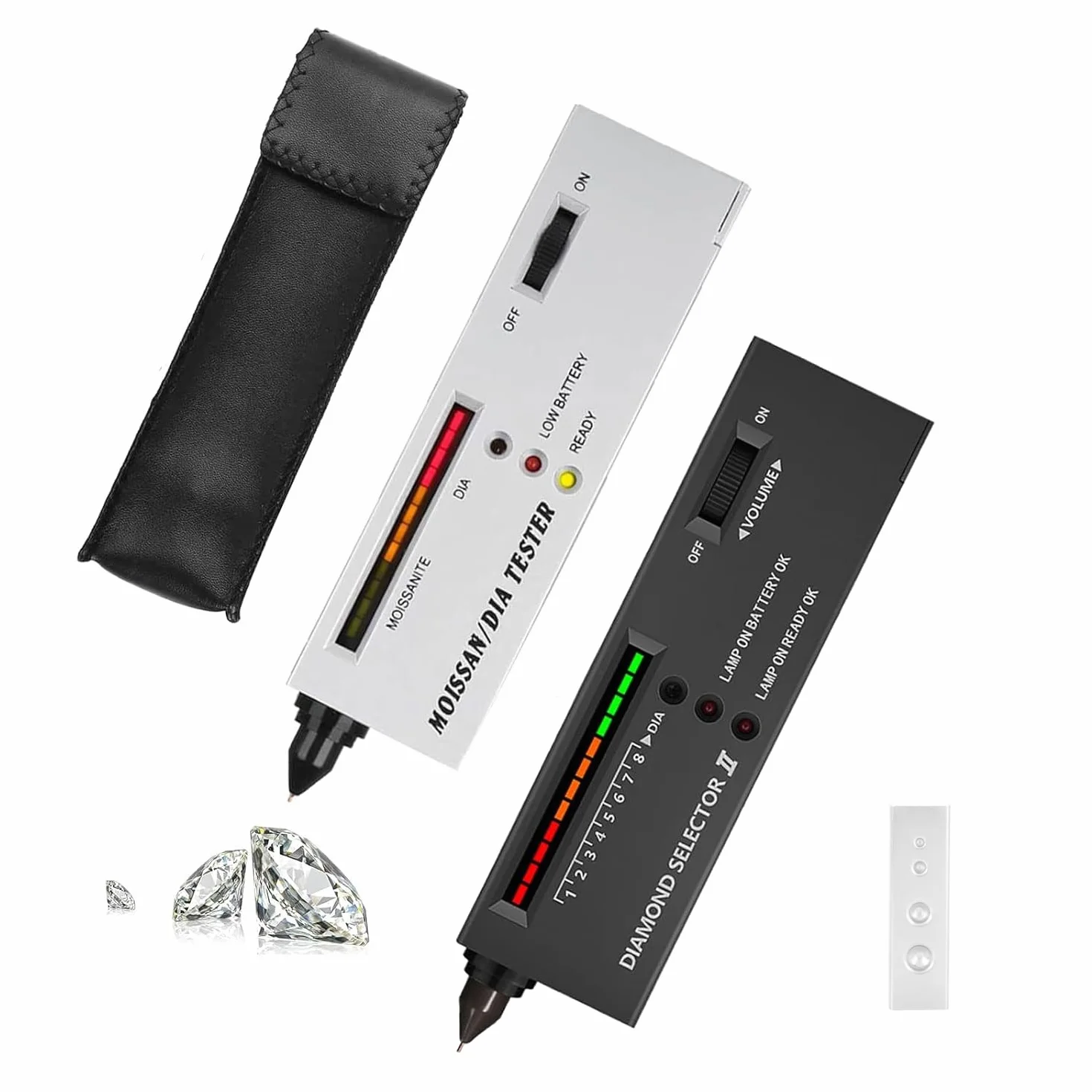 Tyenaza Probador de Diamantes, Probador Profesional de Diamantes Moissan, Comprobador de Diamante Portátil de Precisión de Diamante LED, para el Diamante Zafiro Rubí Cristal Gemas dureza de Piedras
