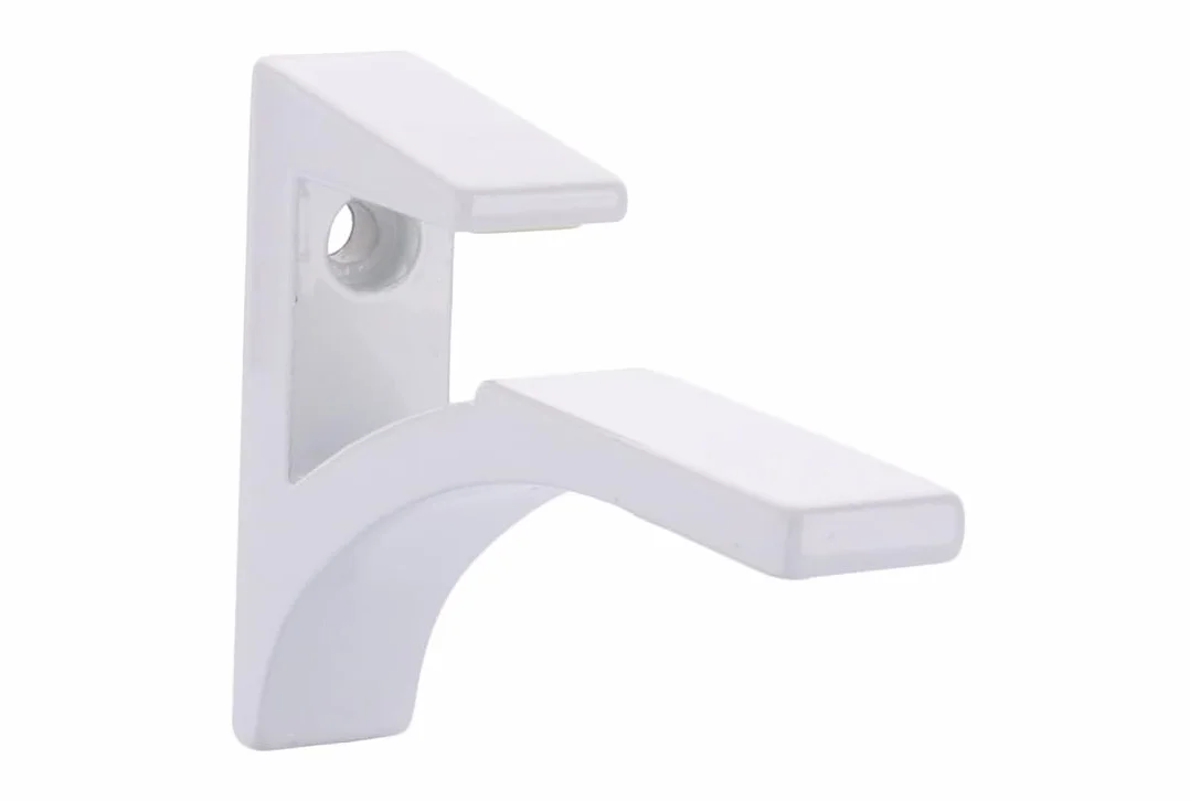 CRL White - Soporte para estante de vidrio de aluminio para vidrio de 3/8 pulgadas a 1/2 pulgadas