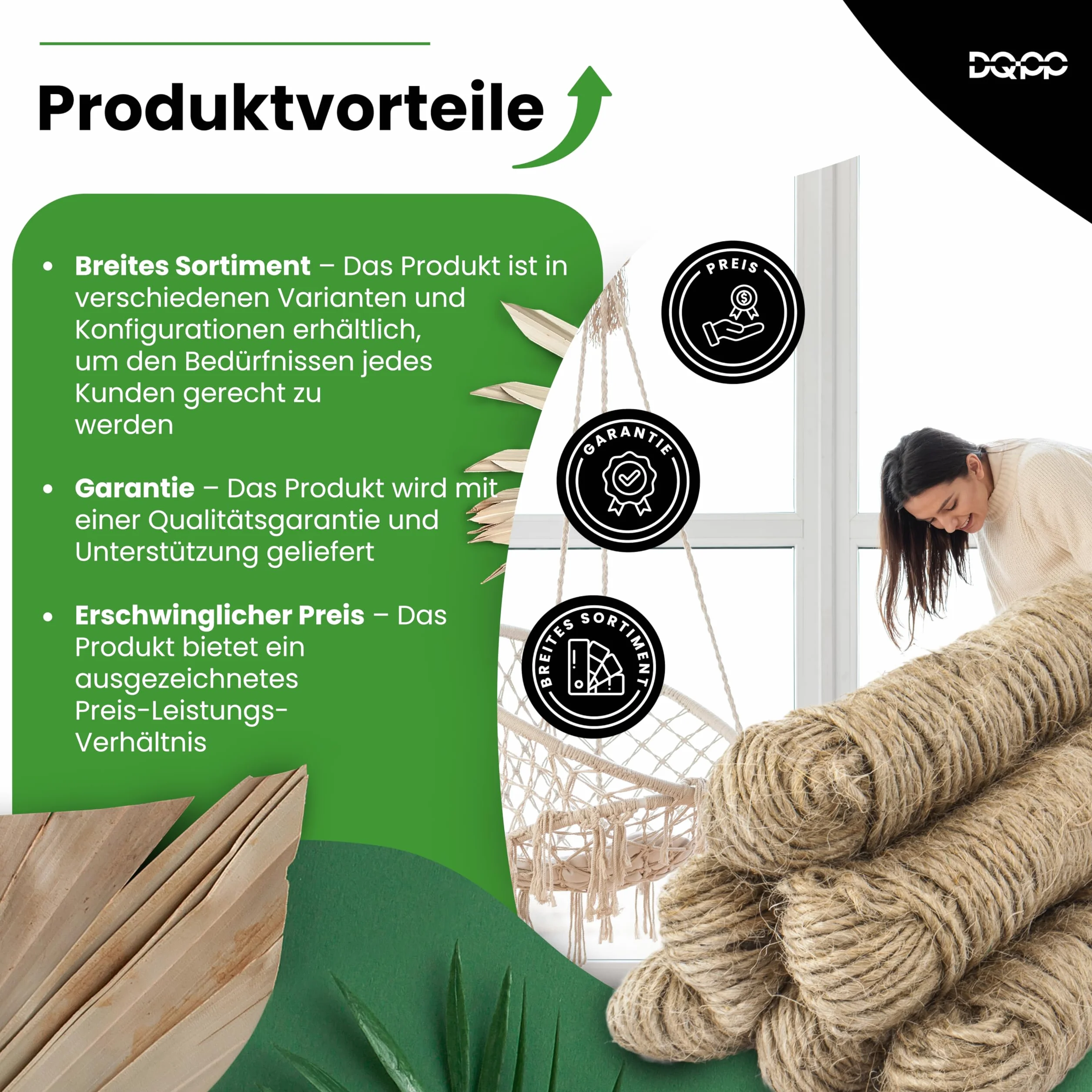 DQ-PP Cuerda DE Yute | Longitud 5m | Grosor 40mm | Cuerda de Fibra 100% Natural Marrón | Cuerdas Decorativas | Macramé | Accesorios de Jardin