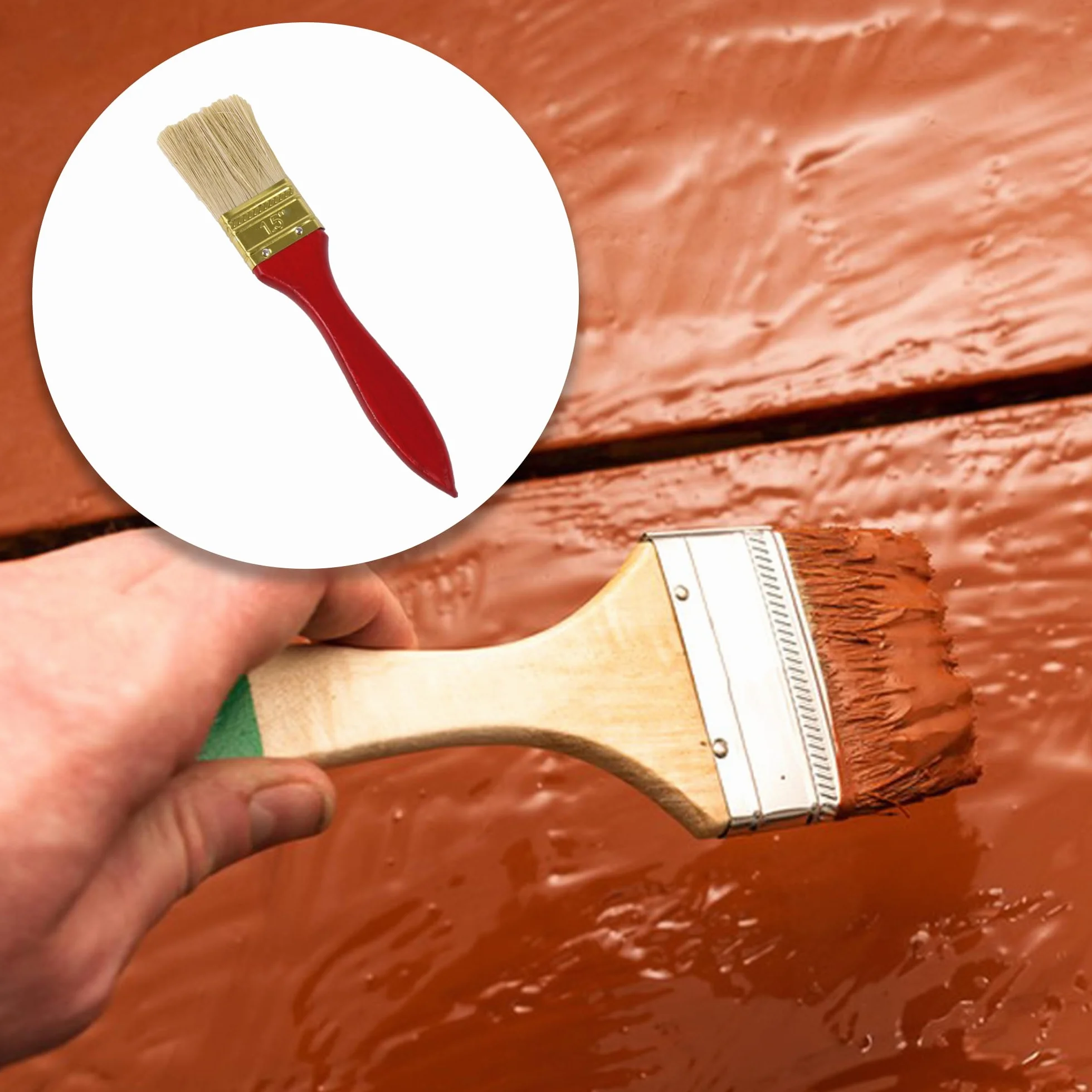 1 juego de 40 pinceles de pintura con mango de secoya de 1.5 pulgadas con cerdas gruesas para uso en interiores y exteriores