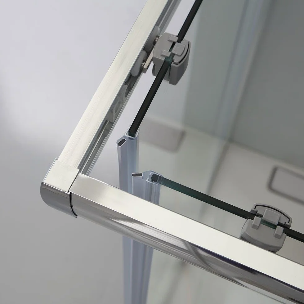 Kiamami Valentina - Ducha 70x120 con apertura en esquina, transparente, estructura de aluminio | Giada