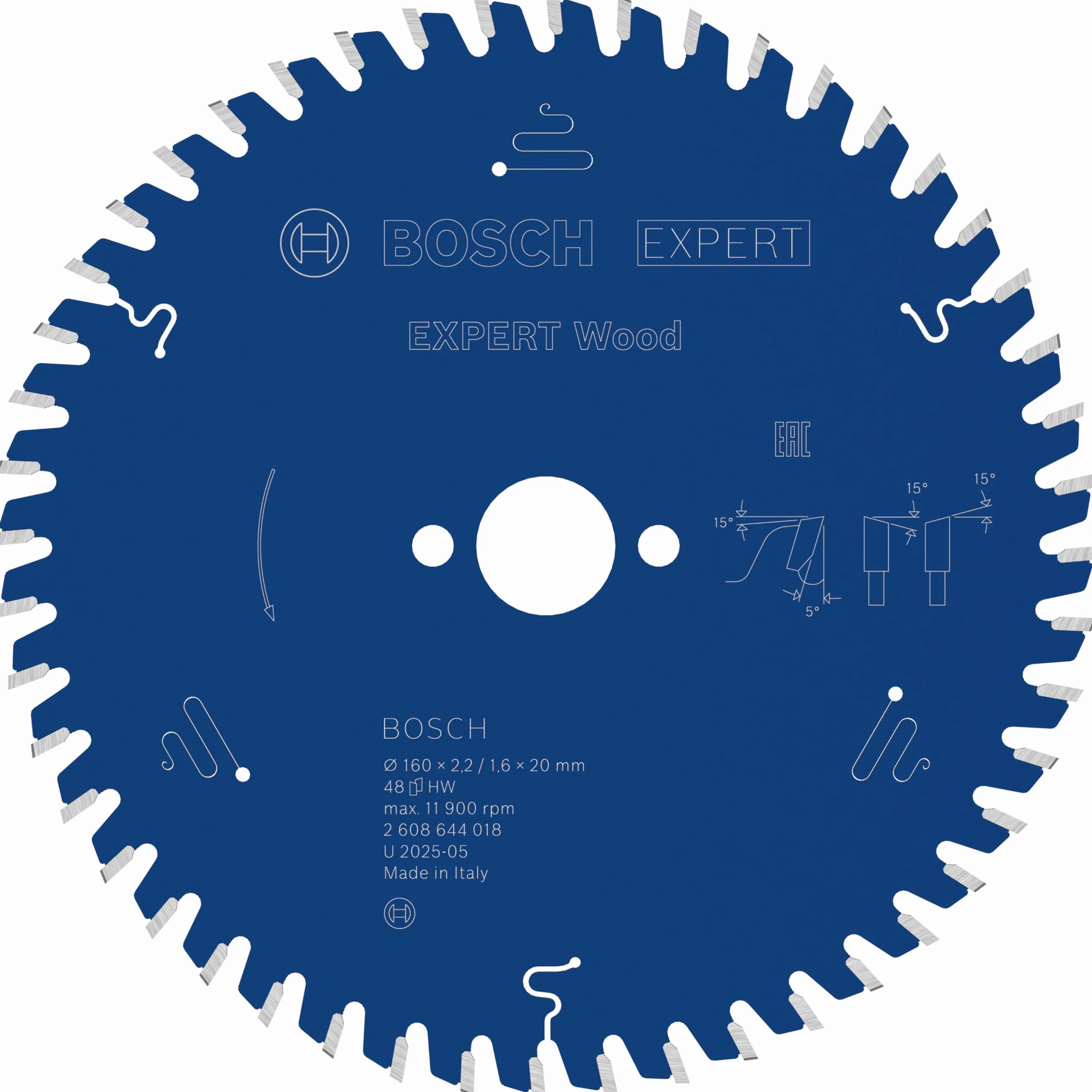 Bosch Profesional 2608644018 - Disco de sierra circular CSB Expert madera: 160x20x48D