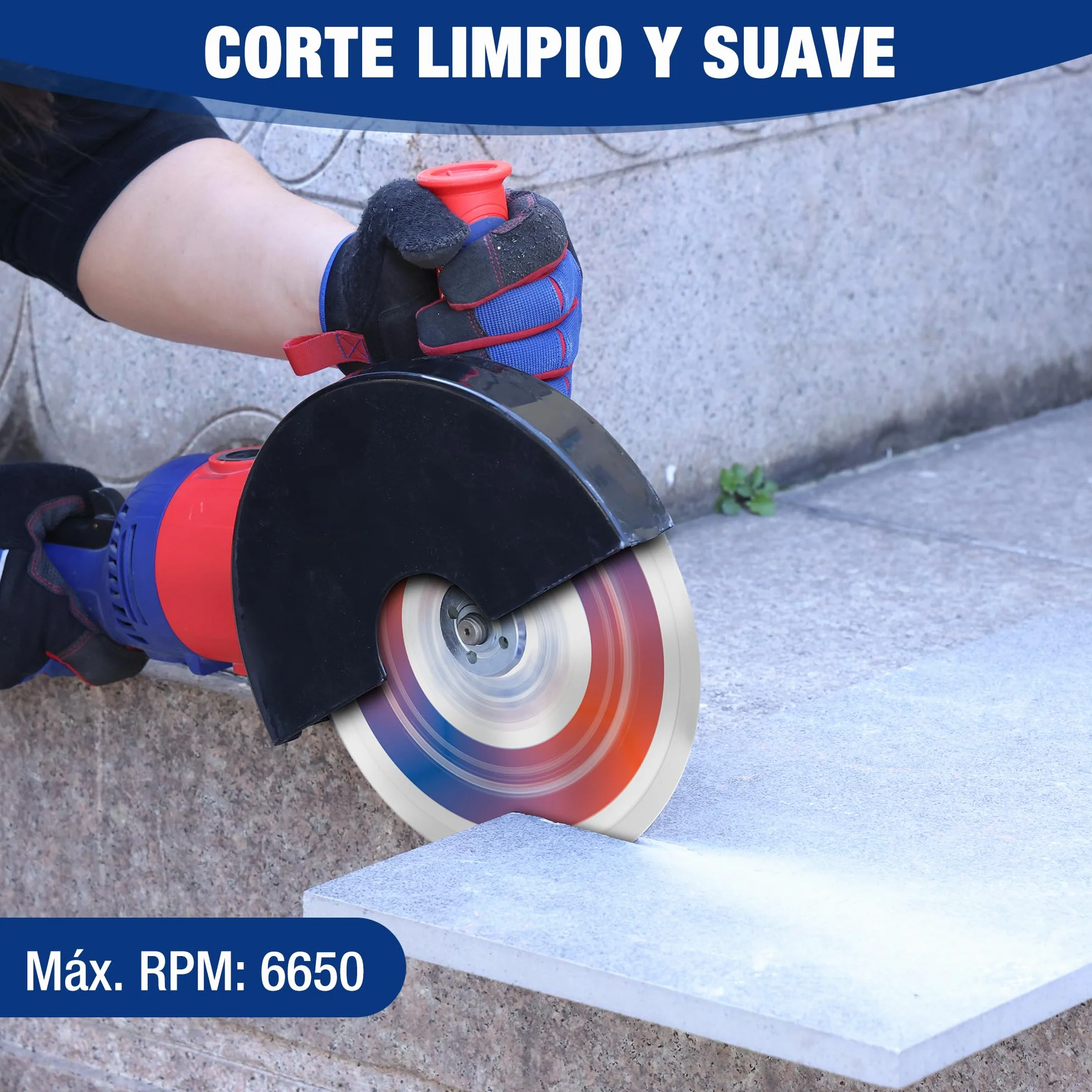 WORKPRO Disco de Diamante 230mm, 2 piezas Discos Diamantado, Sierra de Diamante para Corte en Seco y Húmedo para Hormigón, Ladrillo, Mármol, Alta Durabilidad, Máx. 6650 RPM