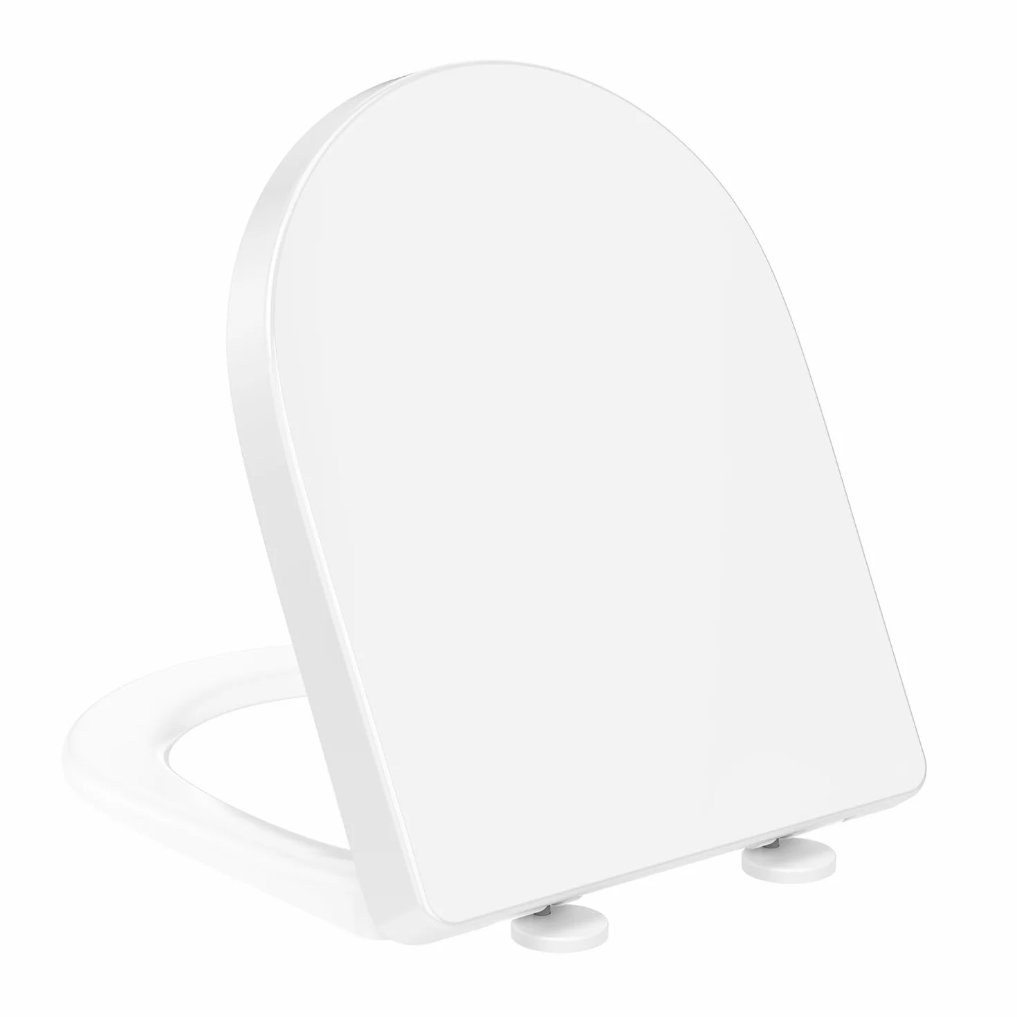 YEAUPE PRO Tapa WC Universal Forma de D [LARGO], Asiento de Inodoro de Cierre Suave con Liberación Rápida para una Fácil Limpieza, 45 x 36,1 x 5cm, Incluye plantilla de instalación