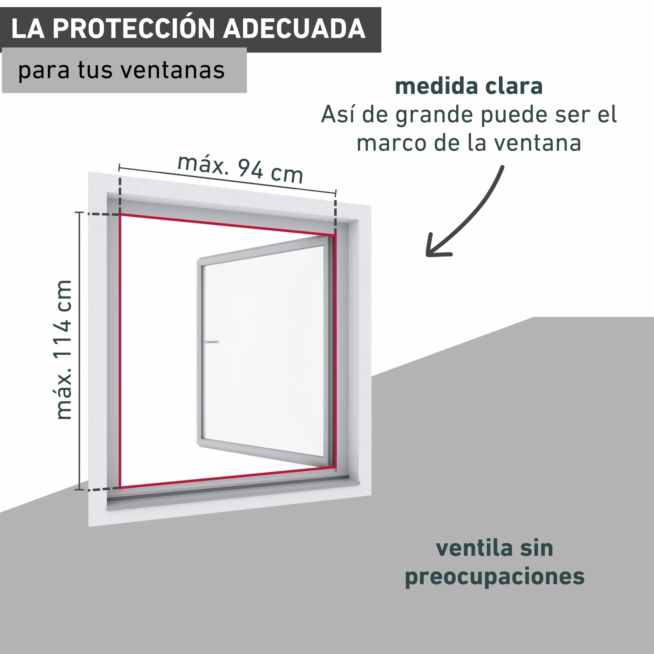 Windhager Ventana magnética de protección contra insectos, marco magnético para mosquitera, mosquitera, montaje sin herramientas, antracita, kit de autoensamblaje 100 x 120 cm, 04301