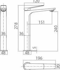 MICE - Grifo monomando con caño alto para lavabo fabricado en latón - grifo de lavabo caño largo apto para Agua frio/caliente - Serie Napoles Oro Rosa Cepillado BDN047-3ORC