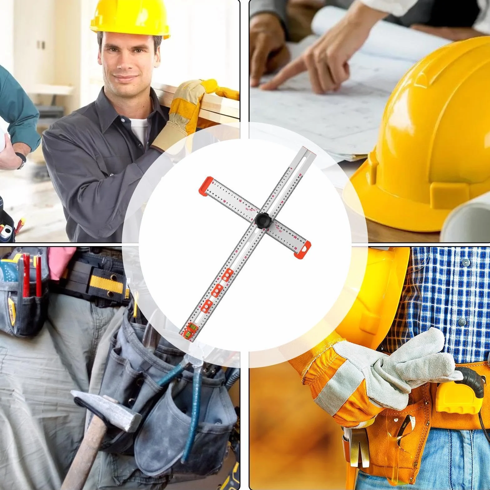 Regla T de aluminio - Medidor deslizante de dibujo y medidor, herramienta | de diseño de carpintería | Ingeniero Arquitecto Redacción Diseño Medición de precisión Carpintero Herramientas de marcado de