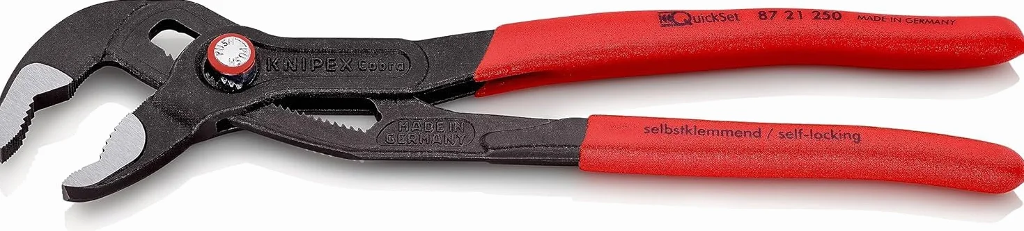 KNIPEX Cobra QuickSet Tenaza de agarre pico loro Mangos plasticos por inmersión antideslizantes 250 mm, 87 21 250