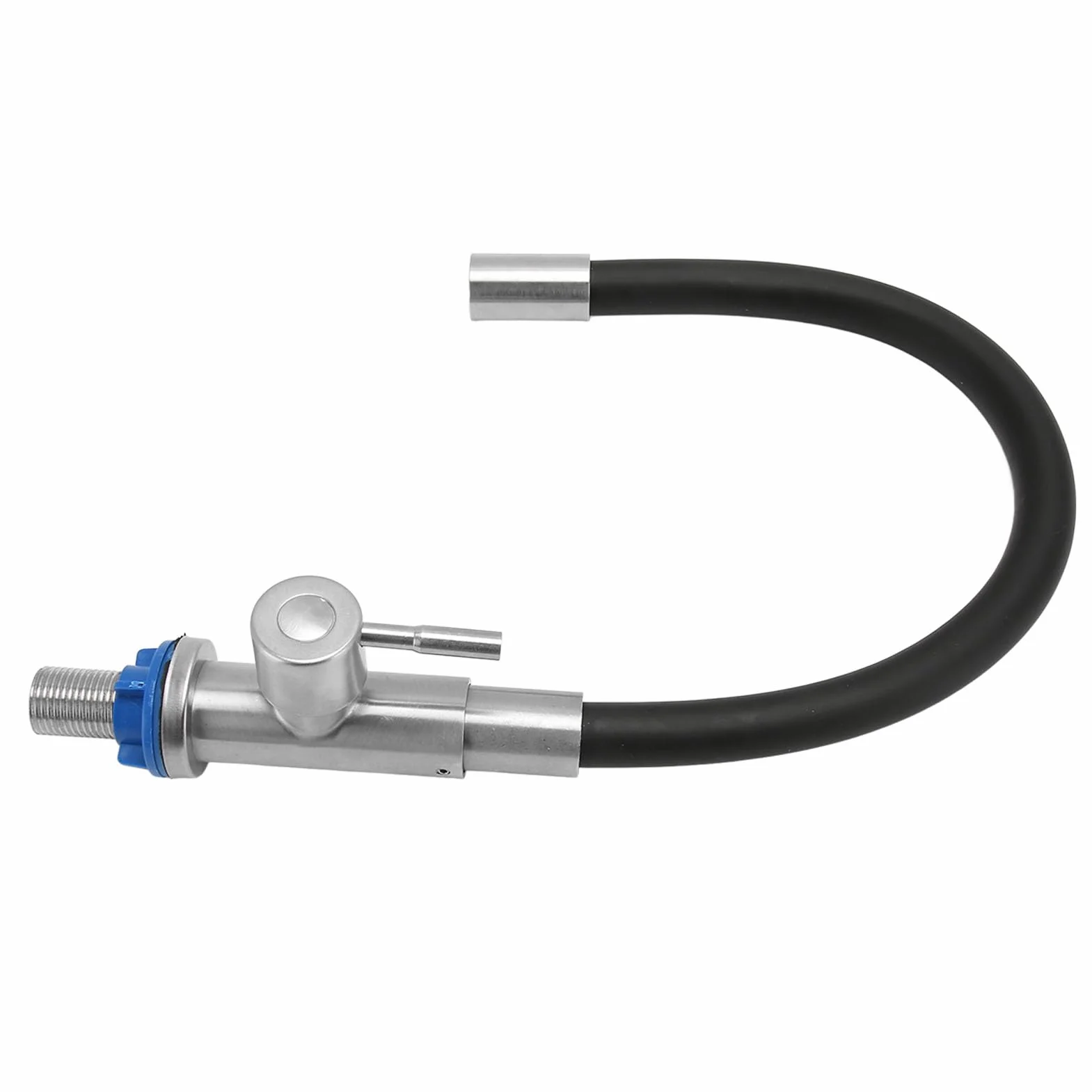 aqxreight Cuenca de Acero Inoxidable único Grifo Flexible Giratoria Fregadero de Cocina Agua Fría con Silicona para Cuencas de Lavado Universales