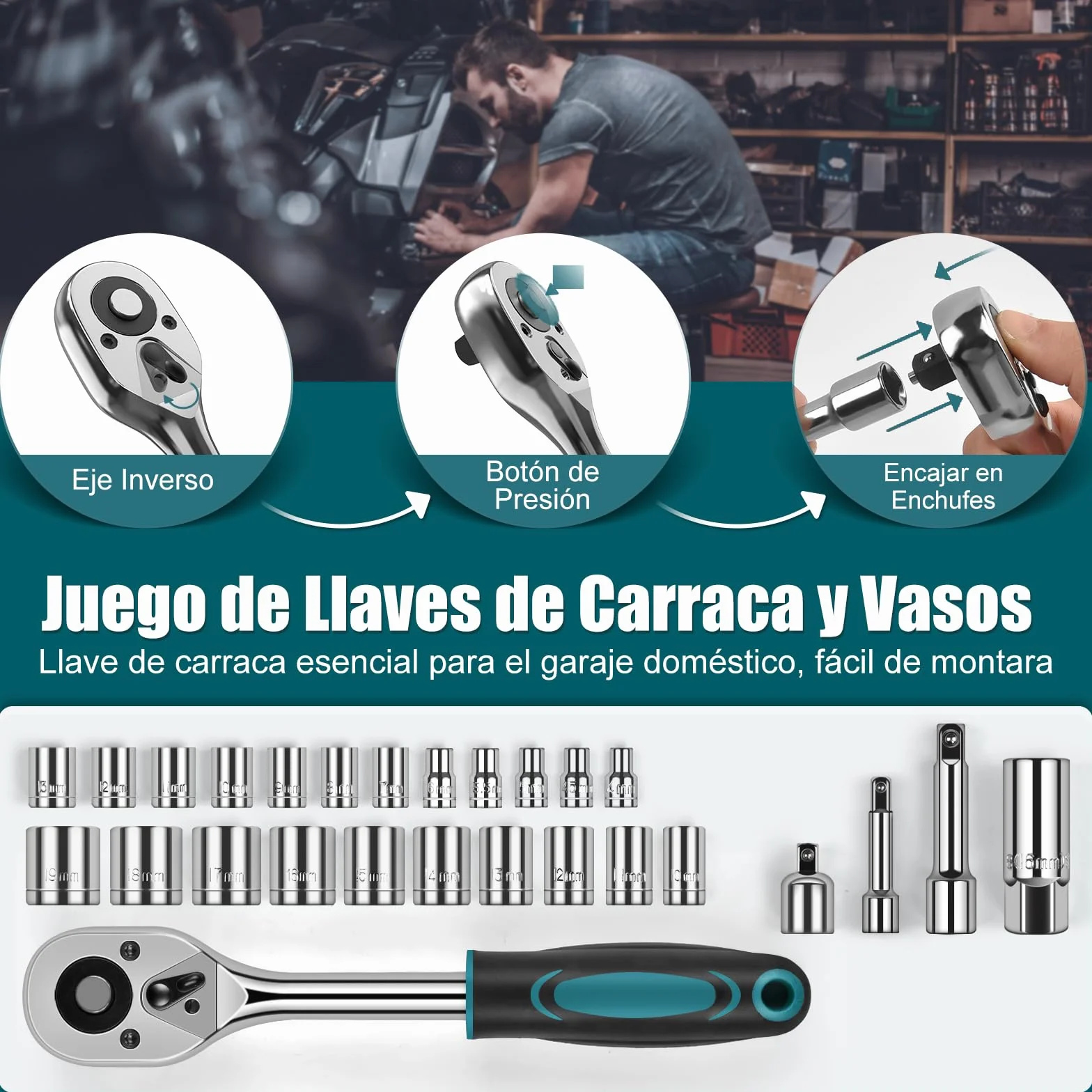 Caja Herramientas Completa 257 Piezas, Sundpey Juego Herramientas Completa, Caja de Herramientas Portátil con Juego de Llaves de Trinquete & Juego de destornilladores & Alicates, Azul
