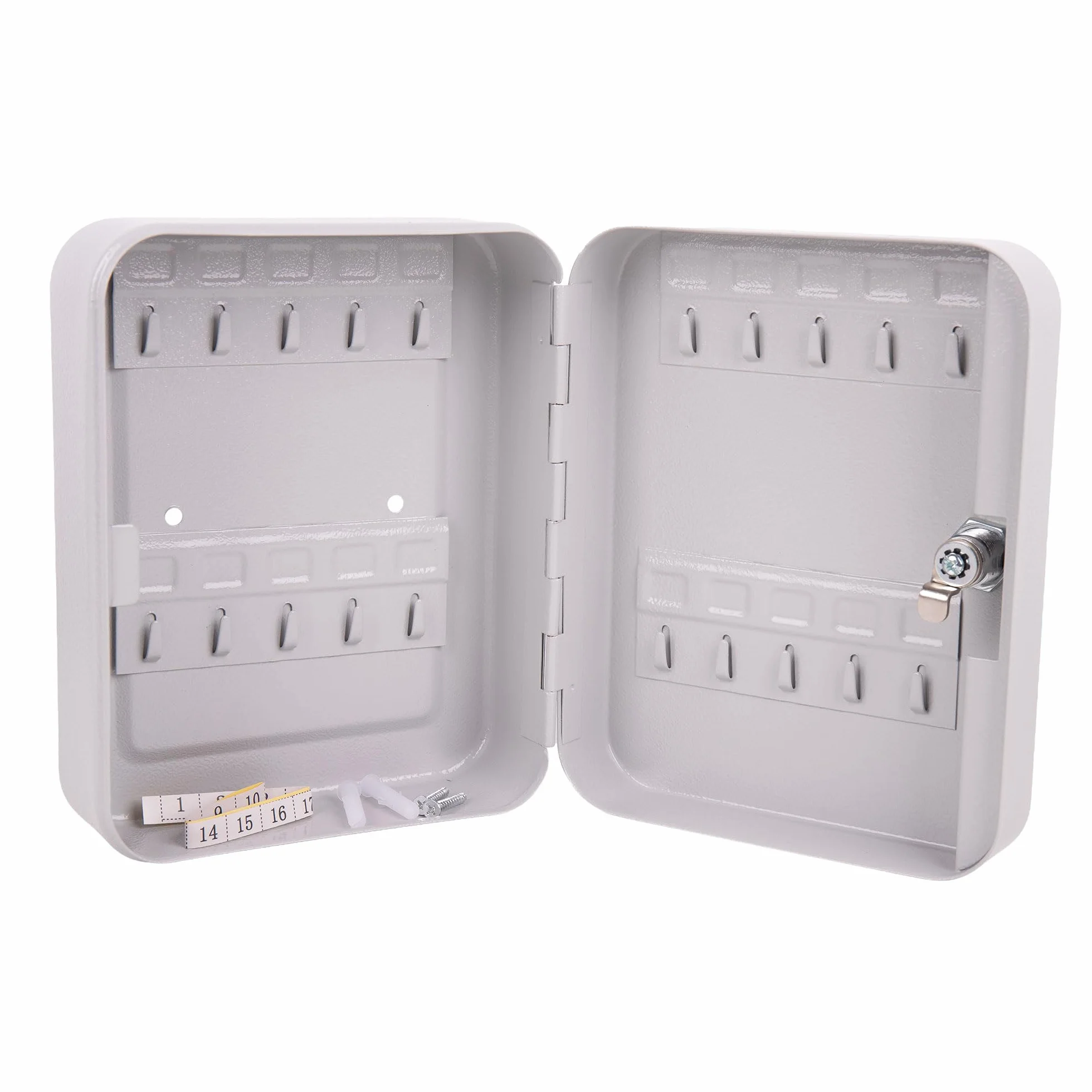 Cofan Armario para Llaves con Cerradura, Caja Fuerte de Seguridad de Acero, Incluye 2 Llaves y Kit de fijación, Instalación a la Pared, Adecuado para 20 Llaves