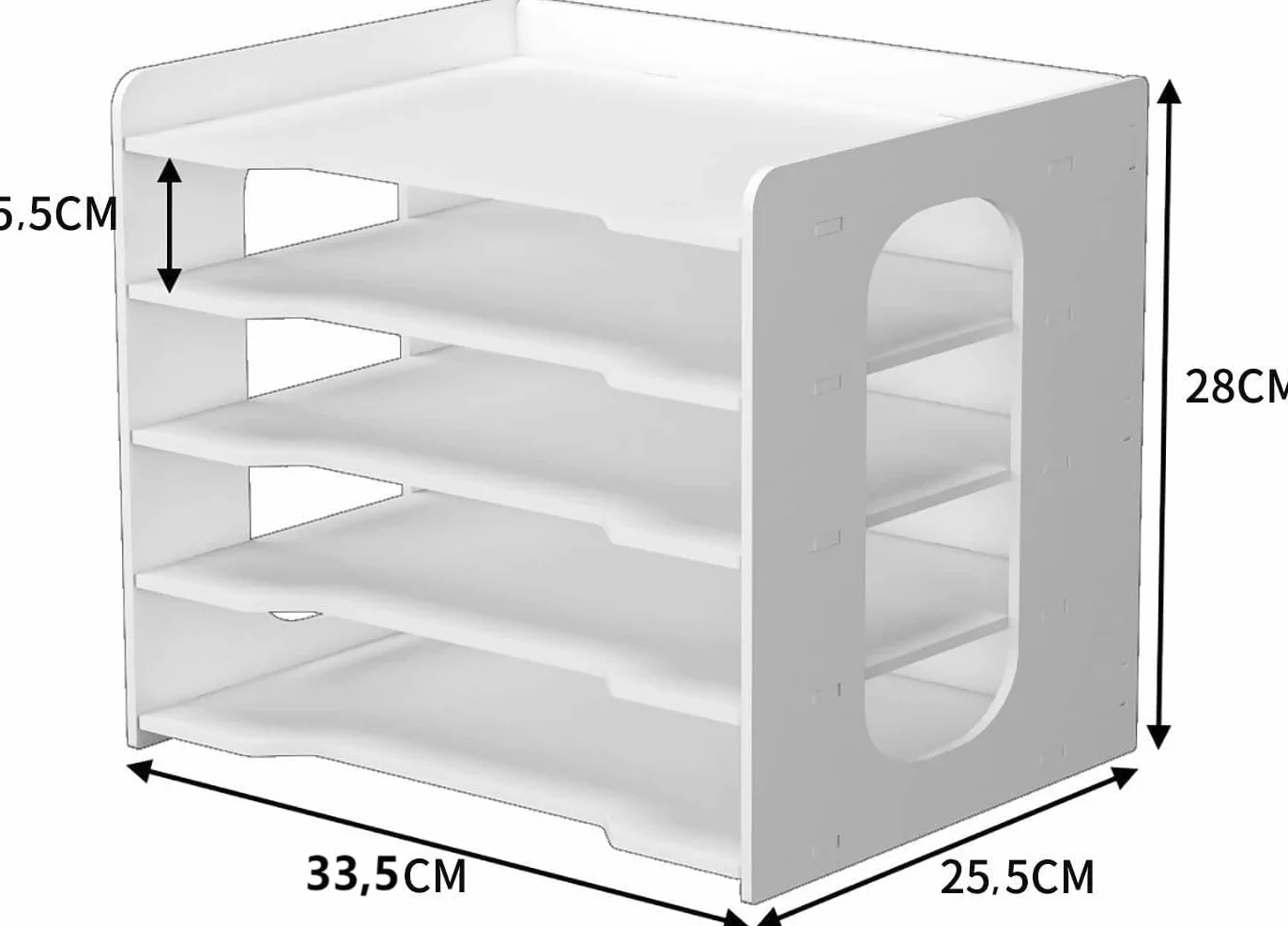 PUNCIA Archivador de Documentos A4 5 Bandejas PVC Escritorio Organizador de Archivos