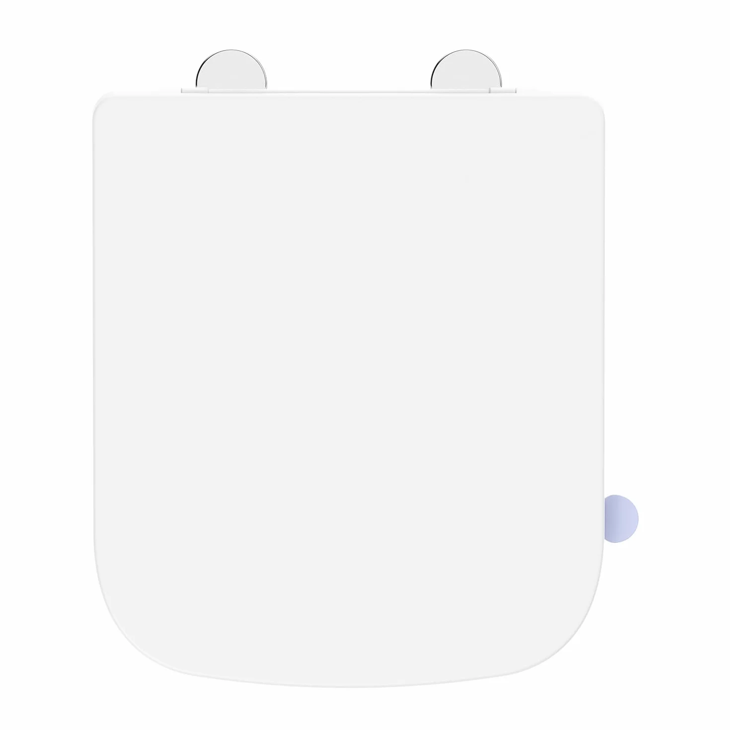 Asiento de WC Cuadrado Softclose Blanco(CORTO), Tapa de WC Duroplast Antirayaduras, Asiento Desmontable Quick Release, Fácil de Limpiar, Incluye plantilla de Instalación, 42,3 x 36,1 cm