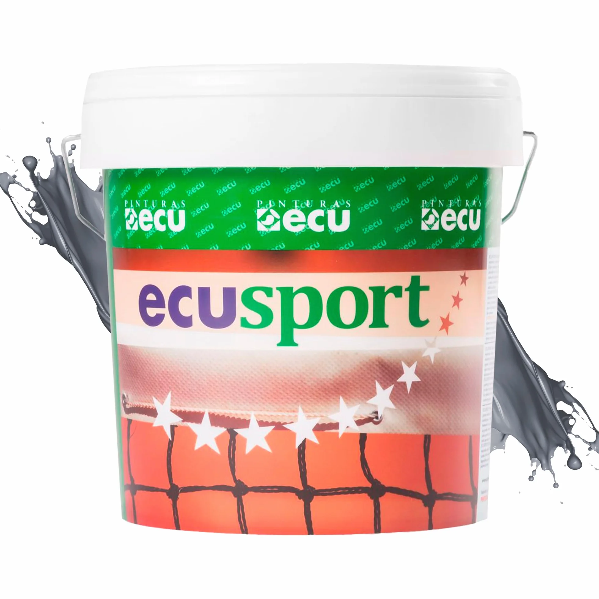 PINTURAS ECU - Pintura Suelos, Garajes y Pavimentos Deportivos en general - 4L - Acabado Mate - Protege y decora las superficies de hormigón, cemento y asfalto (Gris, 4 Litros)