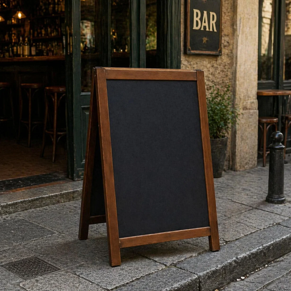 Pizarra Caballete Altura 85 cm Tablero 68 x 48 cm 2 Caras Rotulador Tiza Líquida y Convencional