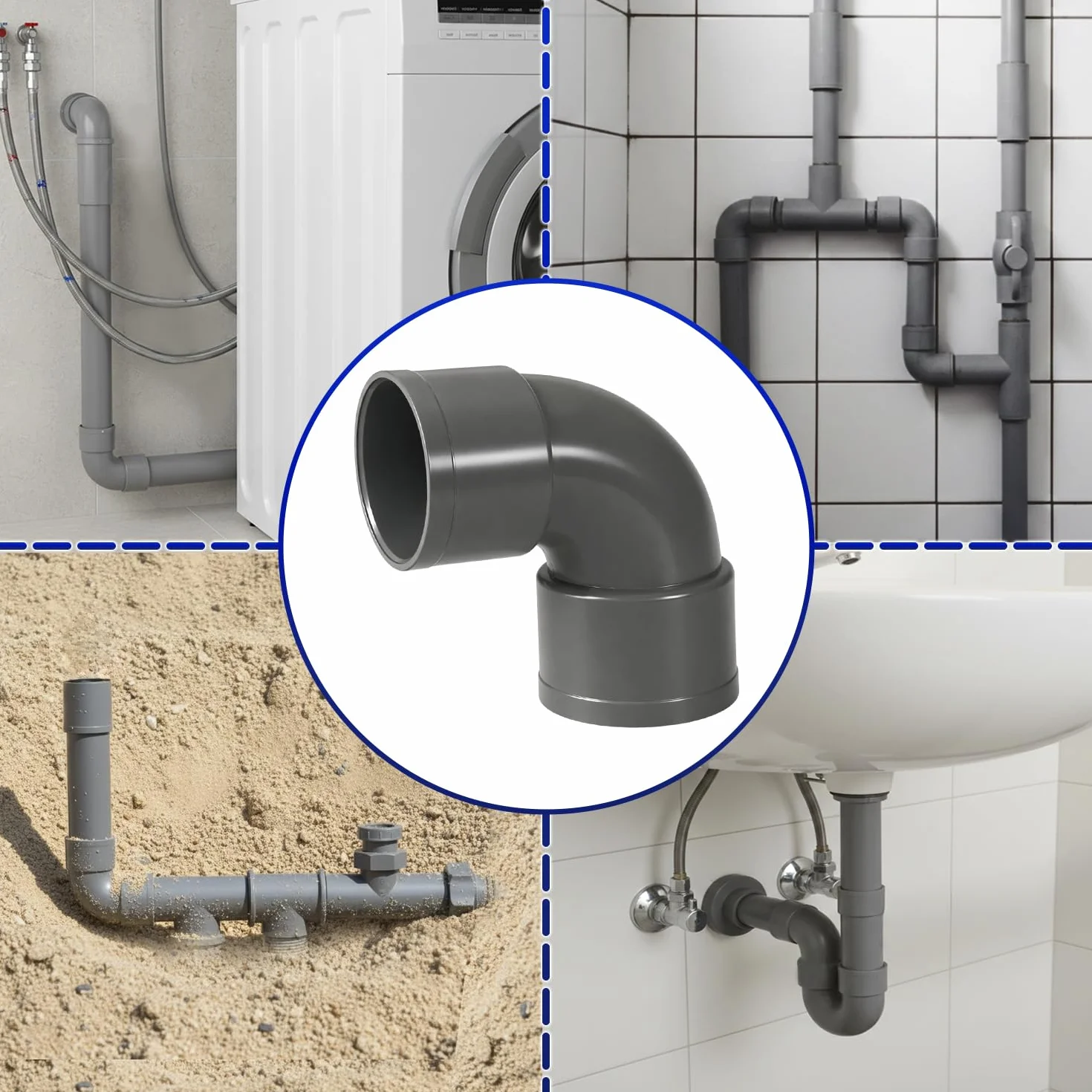 Codo PVC 87° Ø 50mm Hembra-Hembra MONTERAL para Tuberías Alcantarillado Drenaje