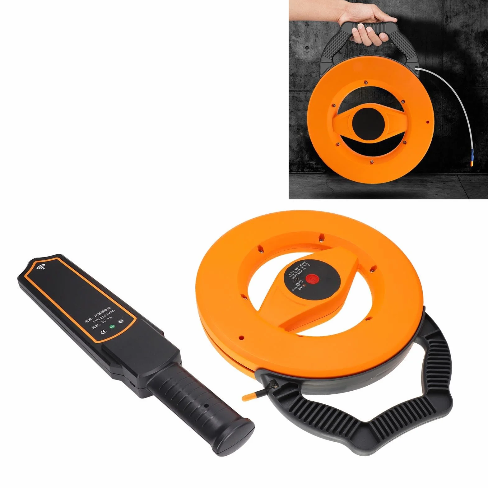 Localizador de Tuberías de Agua, Escáner de Bloqueo de Tuberías de 30M Detector de Tuberias PVC Metal con Sonda Impermeable