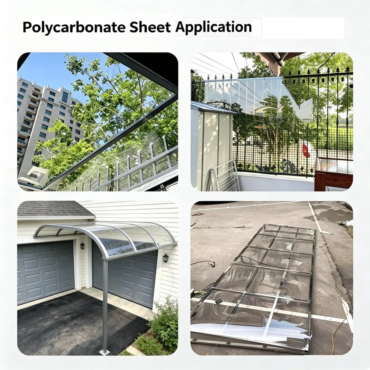 Panel de Policarbonato Techo 1mm Transparente Protección UV Sustituto del
