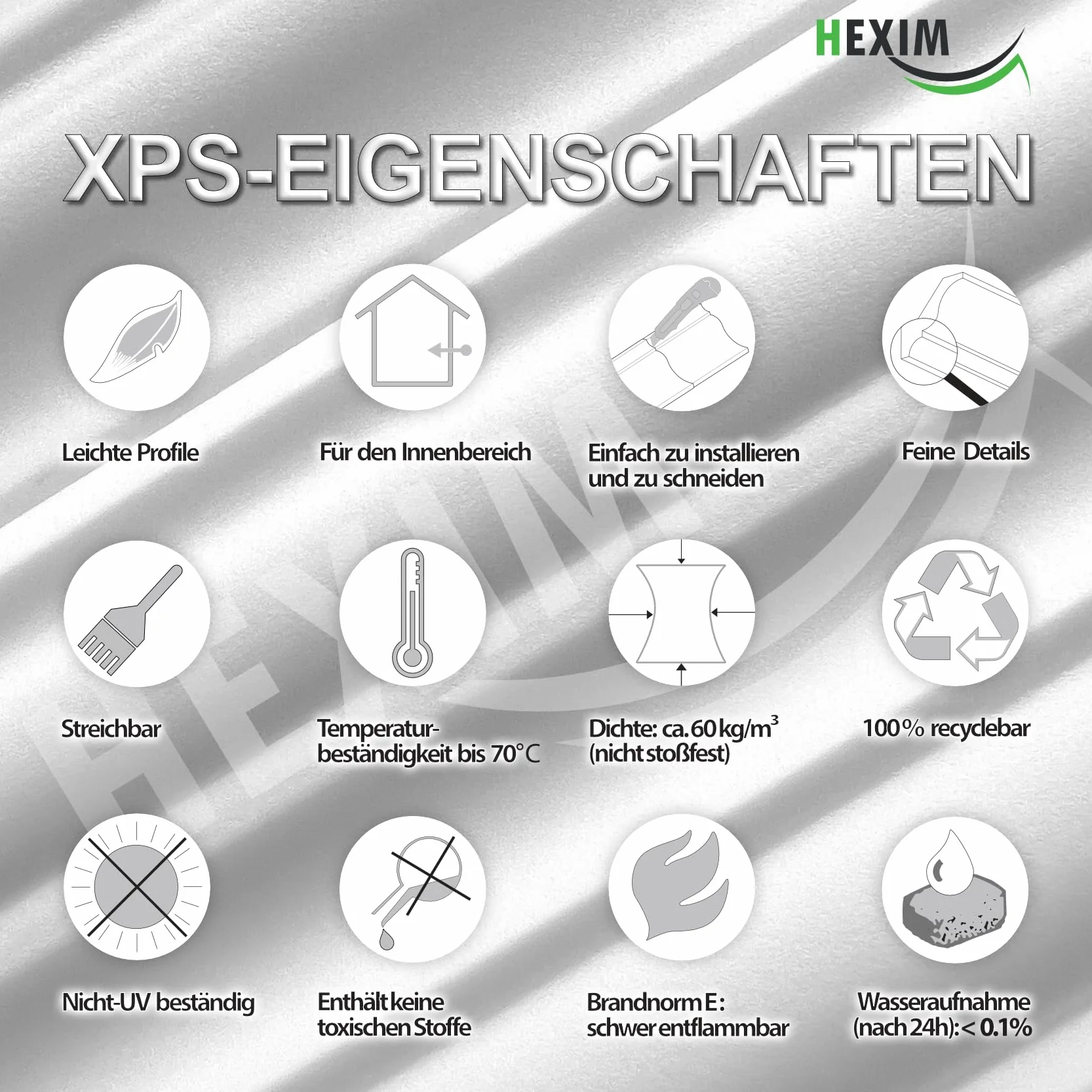 HEXIMO LED Perfil de sombra iluminación indirecta 30,6 Metros HLED 11