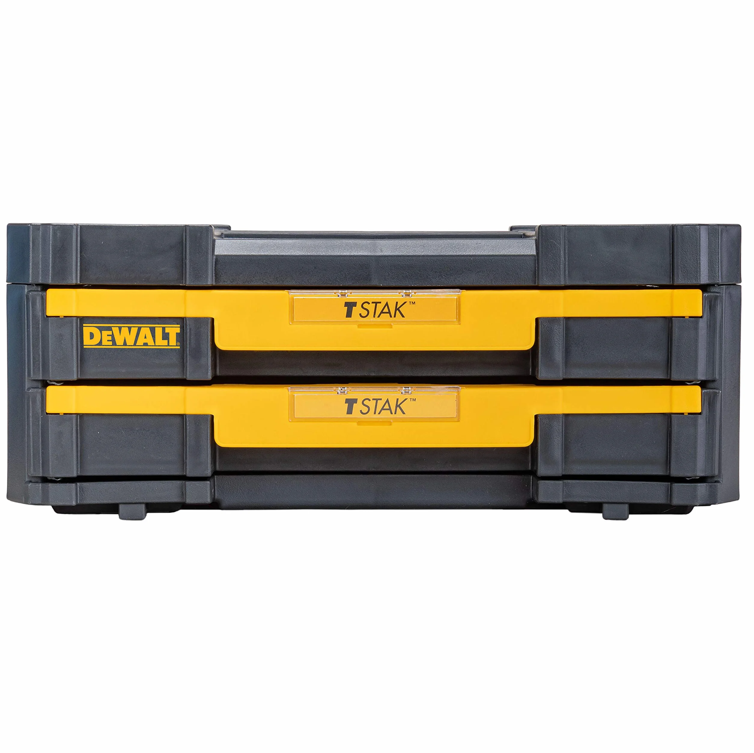 DEWALT DWST1-70706, Cajonera doble TSTAK IV, Divisores internos extraíbles, Bisagras y cierres laterales, Asa bimaterial. Medidas 440x314x176 mm, Máx. capacidad de carga 7.5kg