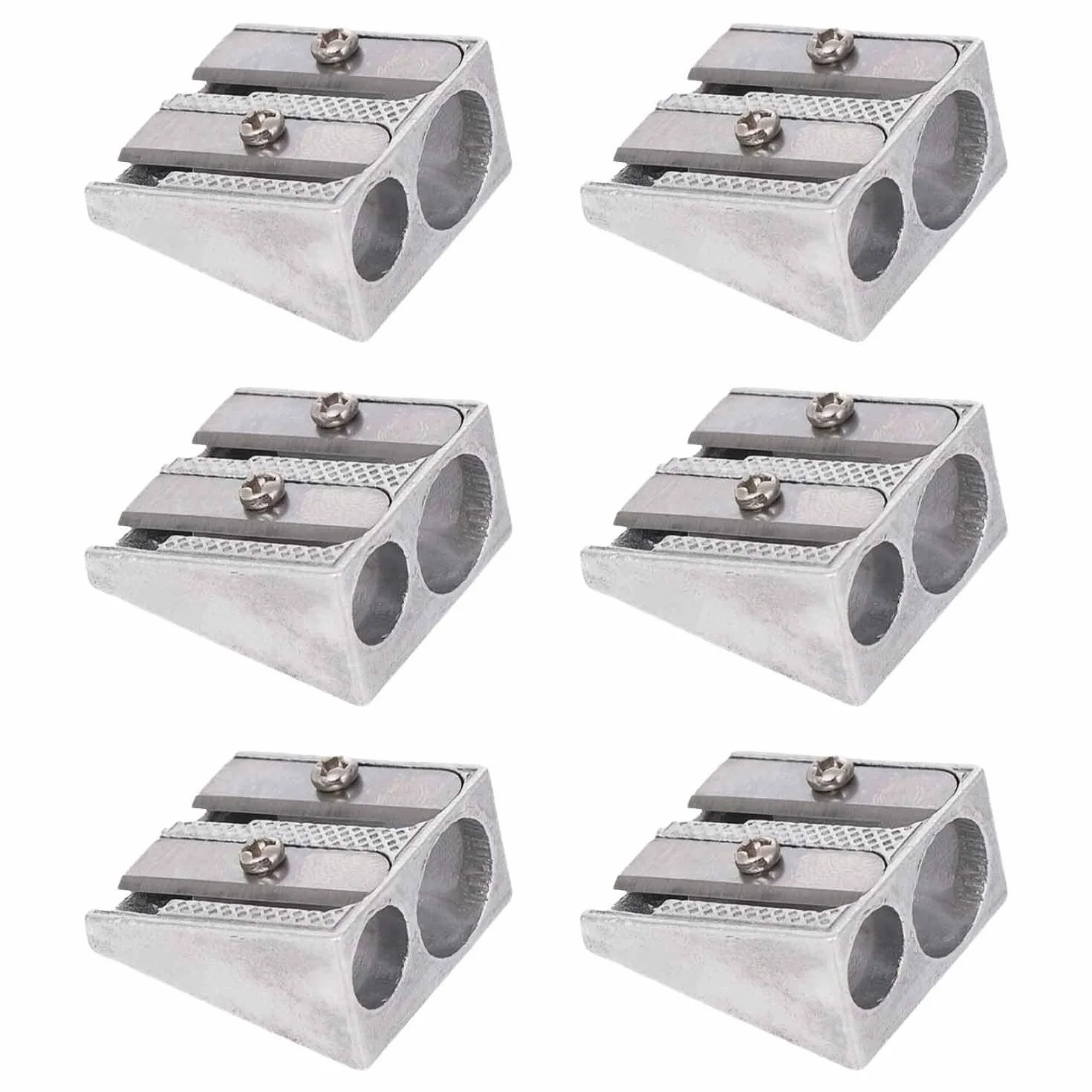 Sacapuntas de Metal Doble Agujero Aluminio para Escuela Oficina