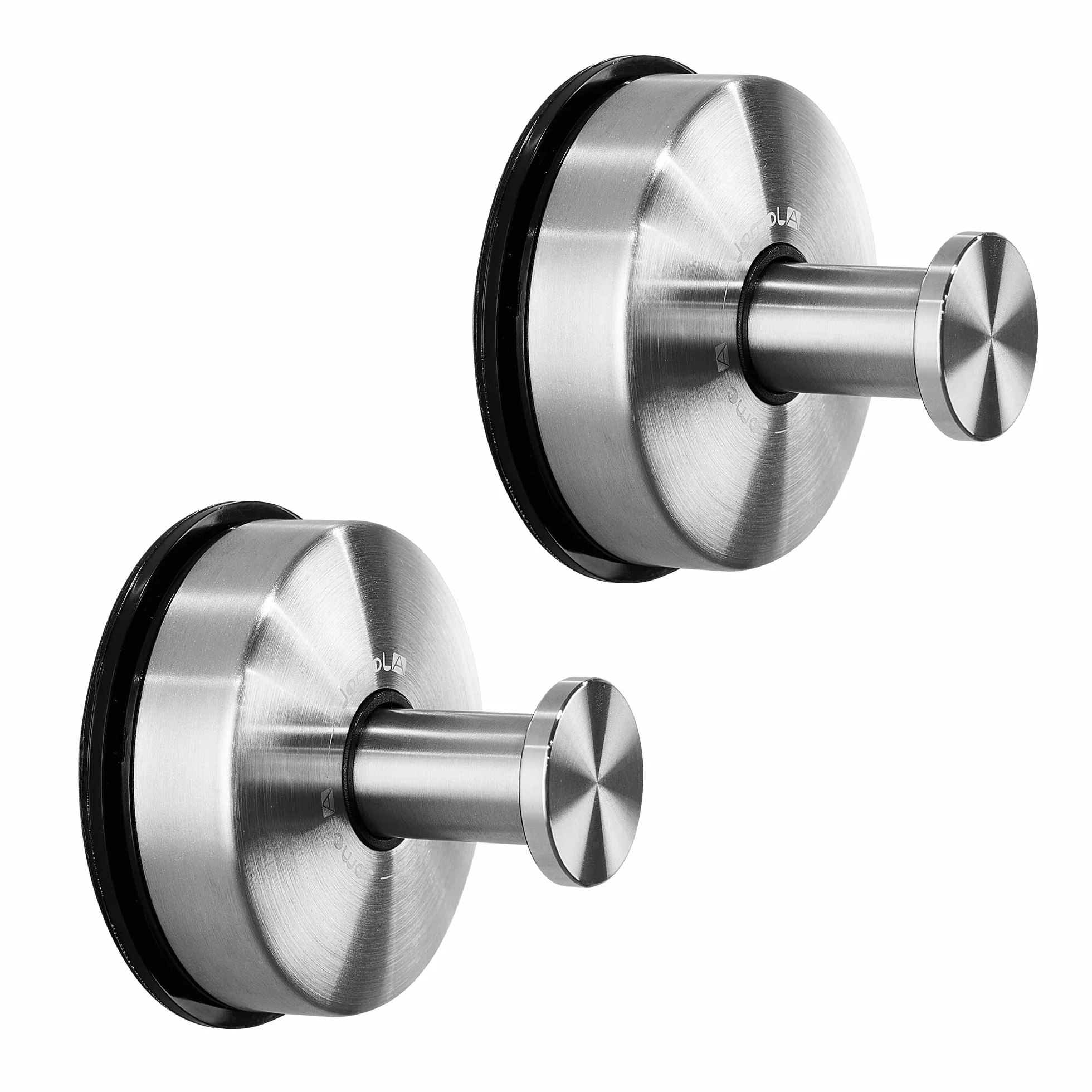 JOMOLA Gancho ventosa de Vacío Gancho de Succión Super Toalleros de gancho Colgador Ventosa para Pared Baño Cocina para Colgar Llaves Abrigos Ropa Bolsos Ducha Acabado Cepillado, 2 Piezas