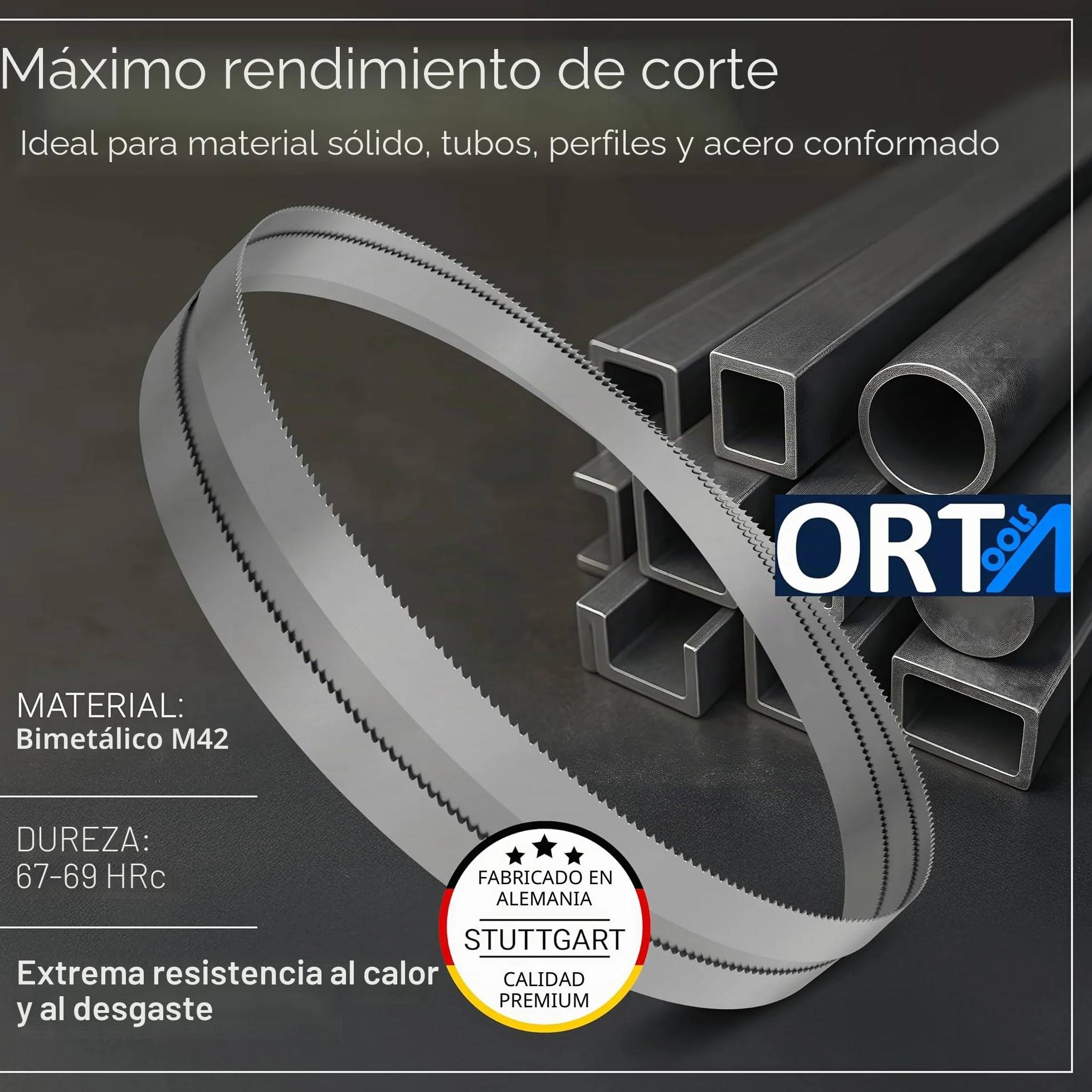 Orta - 3 unidades - 1140 x 13 x 0,65 x 10/14 ZpZ - Bi-metal M42 HSS | Hoja de sierra de cinta para acero, acero inoxidable, acero dulce... | Adecuado para sierra de cinta Güde MBS 105 V