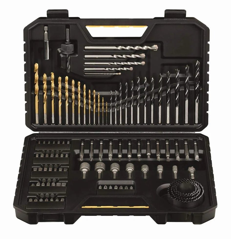 STANLEY Juego de 100 Piezas para Taladrar y Atornillar, Brocas para Madera, Metal, Albañilería, Puntas Destornillador, Incluye Estuche Robusto, STA7205-XJ