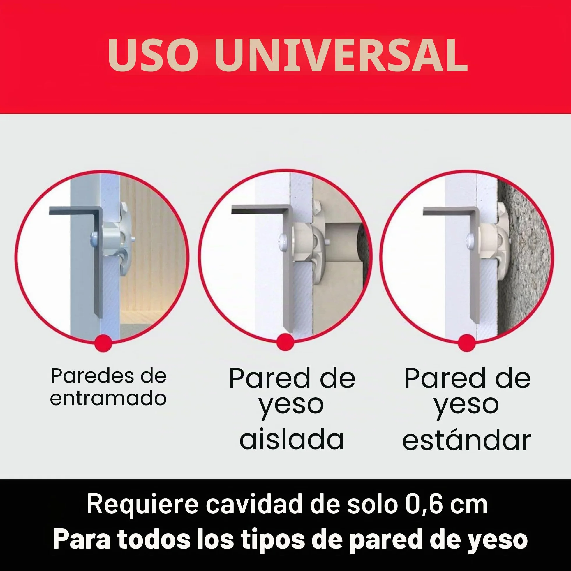 Bullfix Universal: 24 unidades – Fijaciones de placas de yeso resistentes, paredes de espárragos y paredes de cavidad hueca, accesorios de bricolaje o comercio