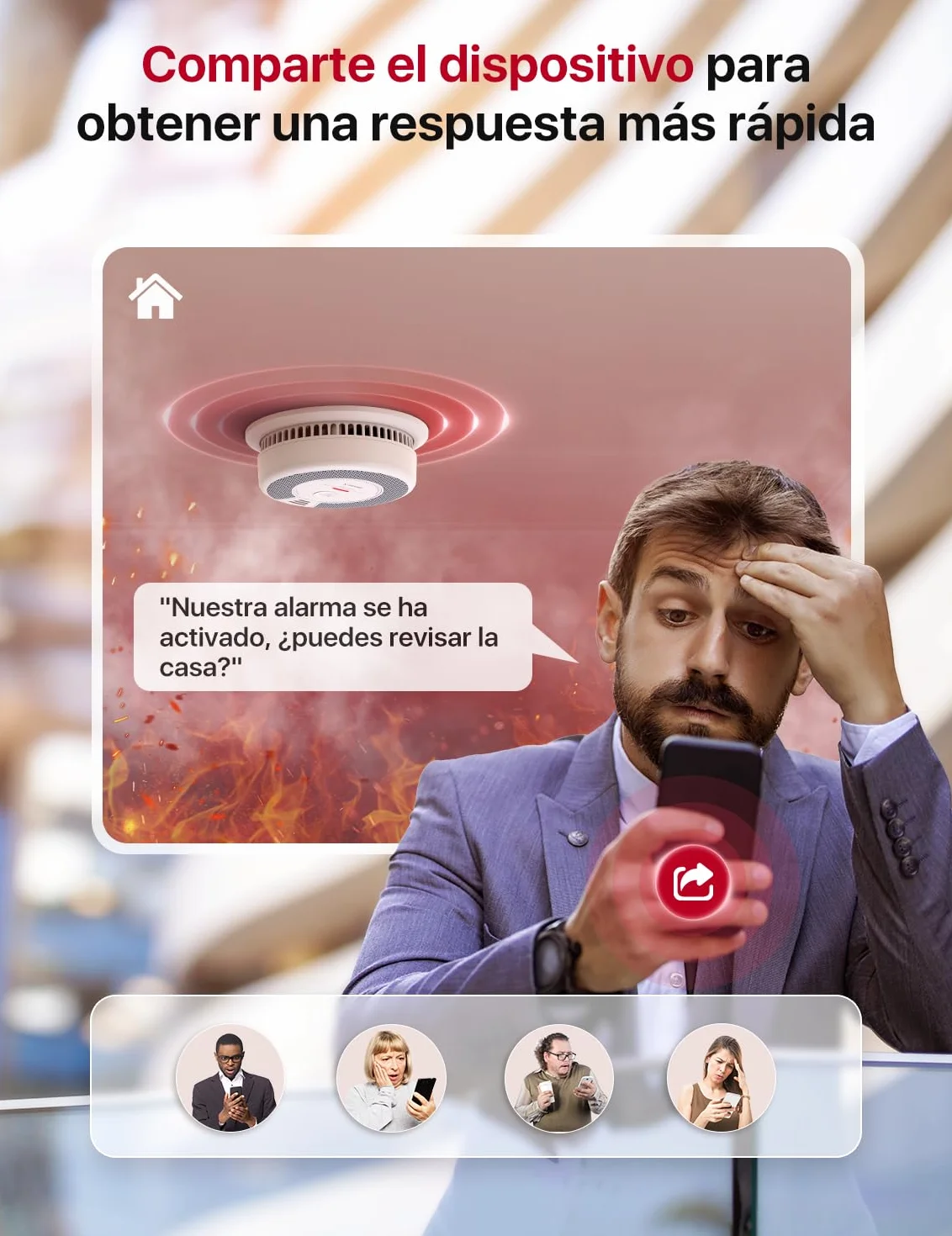 Alarma Wi-Fi X-Sense de Humo y monóxido de Carbono con batería reemplazable, Detector Combinado Inteligente Compatible con la App X-Sense Home Security, SC06-WX, 1 Unidad