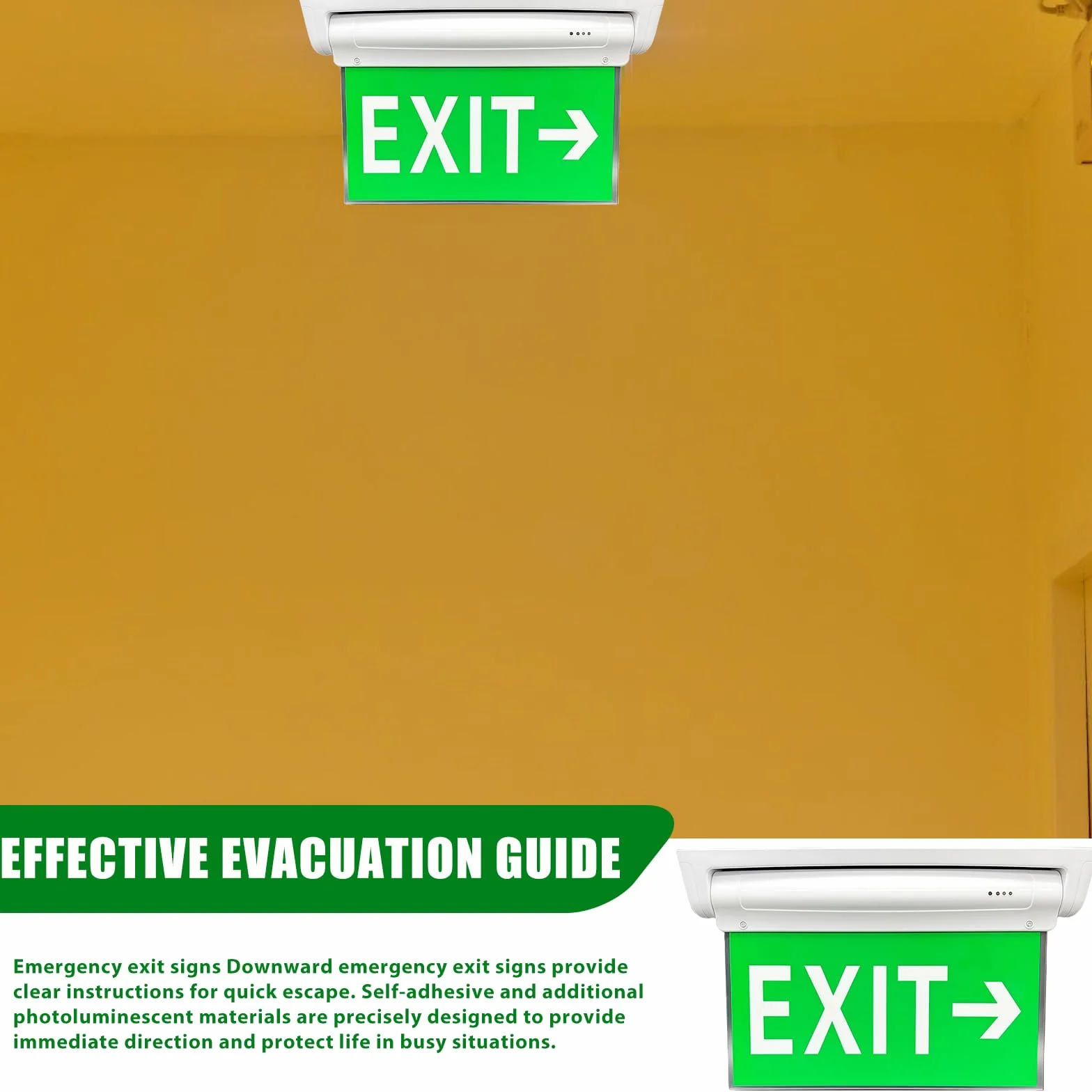 Iluminación LED de emergencia doble cara 3h batería IP30 6 pictogramas intercambiables