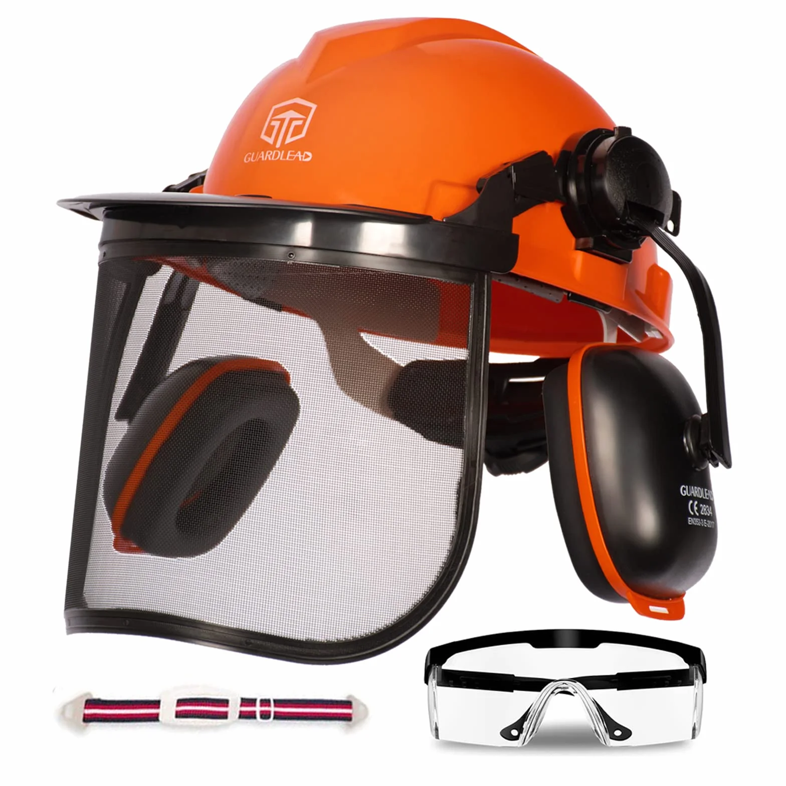 Casco de motosierra con protector facial de seguridad y orejeras, casco para uso en motosierra, casco de seguridad extraíble antivaho
