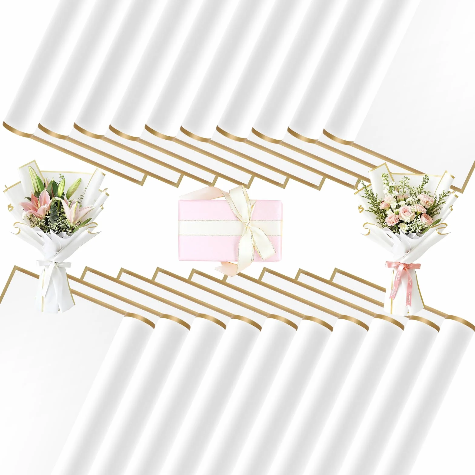 Papel Coreano para Flores Impermeable 58x58 cm Blanco Staranry