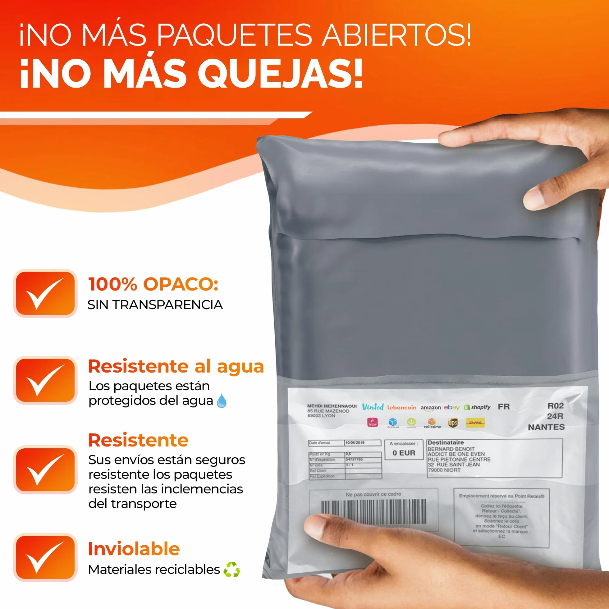 Bolsas Envio Vinted Pack de 30, Sobres Plástico Autoadhesivos Impermeables Polietileno