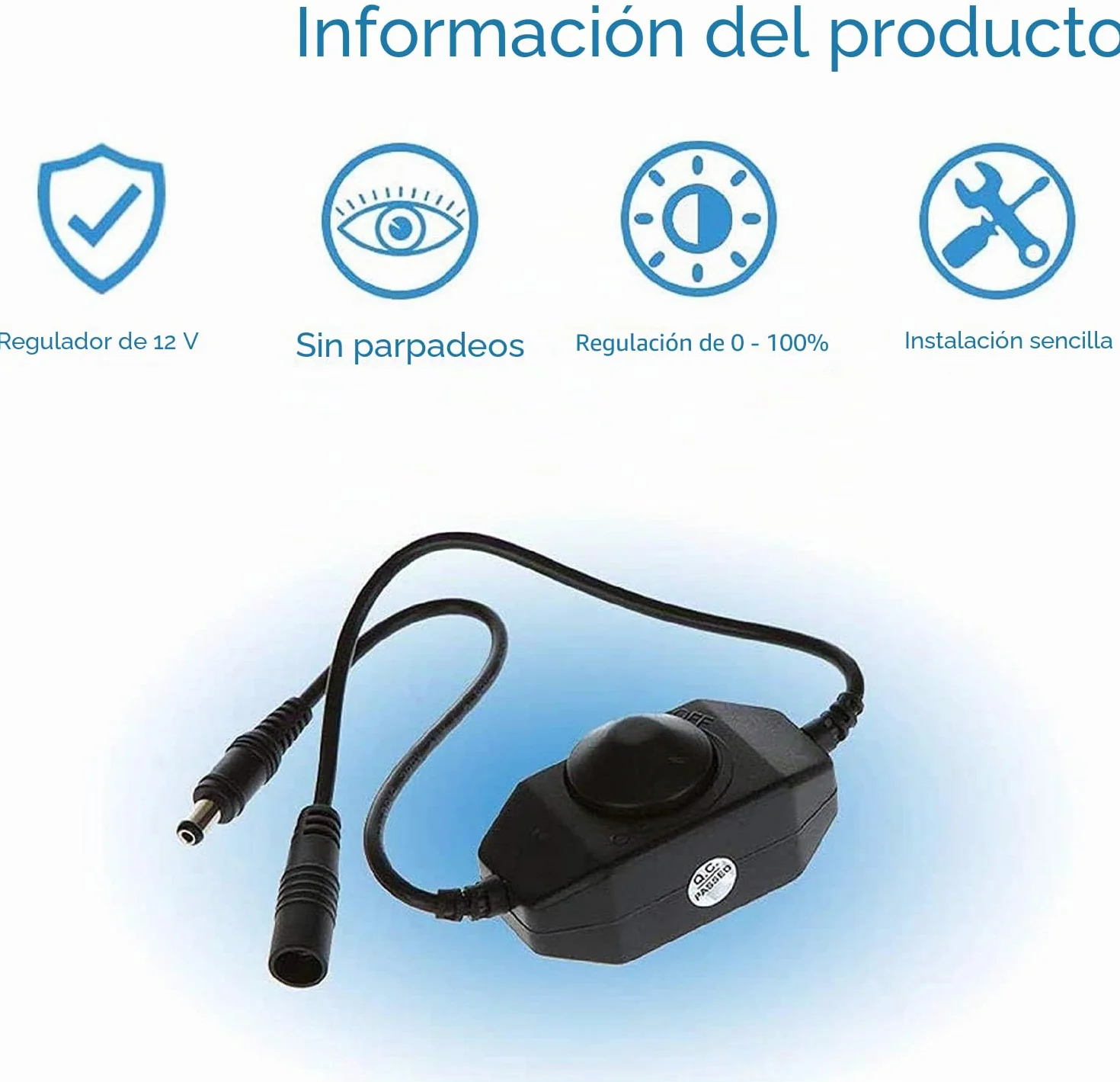 RUNCCI-YUN PWM - Regulador de intensidad LED (CC 12 V 6 A) para tiras SMD 5050 3528 2835 5630 y otros dispositivos de iluminación LED CC 12 V (3 unidades)