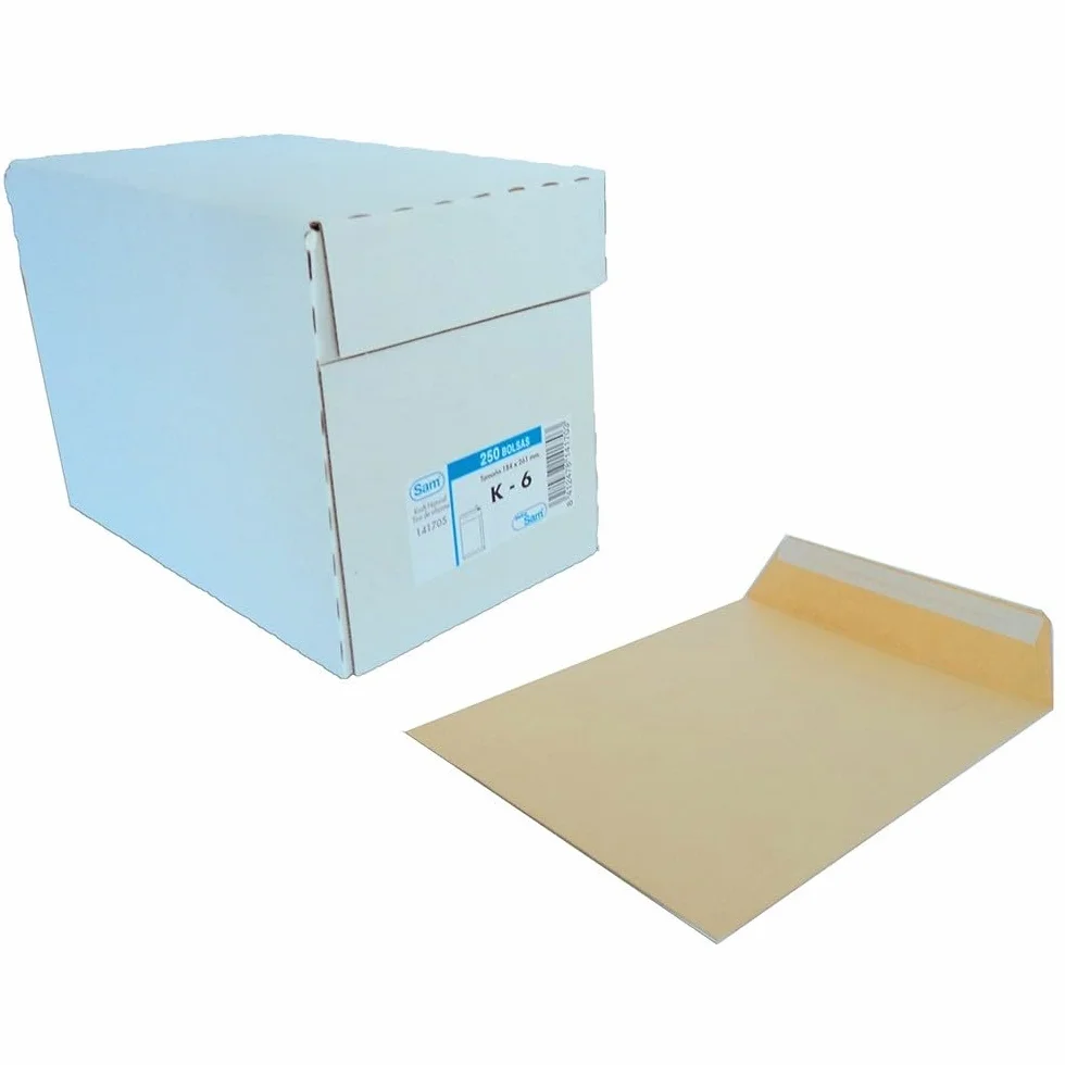 SOBRE KRAFT BOLSA K6 4 PROL 184X261 AUT C/250