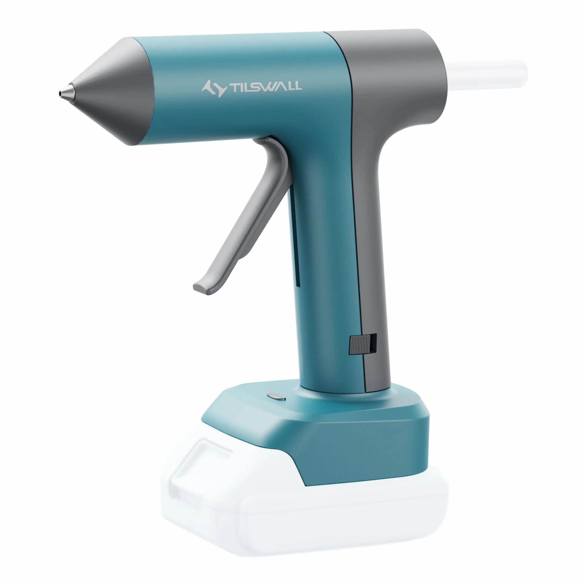 Pistola de pegamento caliente Tilswall compatible con baterías Makita 18V/20V, tamaño completo, precalentamiento en 90s, incluye 10 barras adhesivas (0.43 pulg.) (Baterías no incluidas)