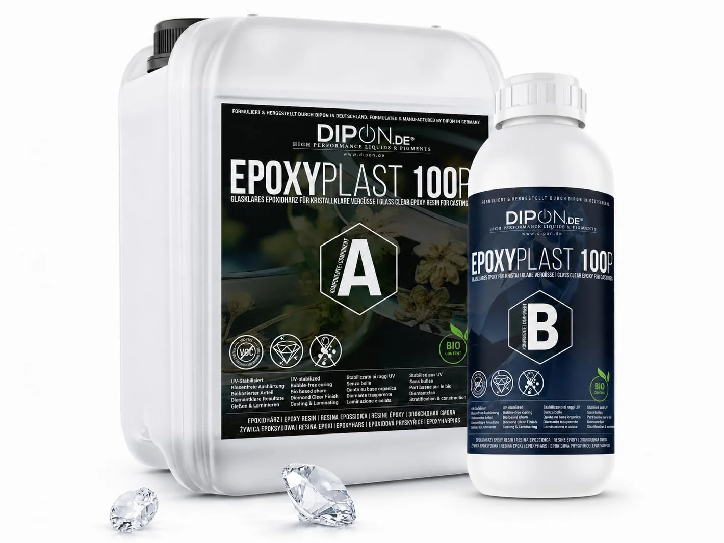 3 kg de resina epoxi, 2K, EpoxyPlast 100P, para madera, transparente, laminada, resina de moldeo epoxy para mesa de fibra de vidrio reforzada, terraza, acuario, construcción, estable a los rayos UV