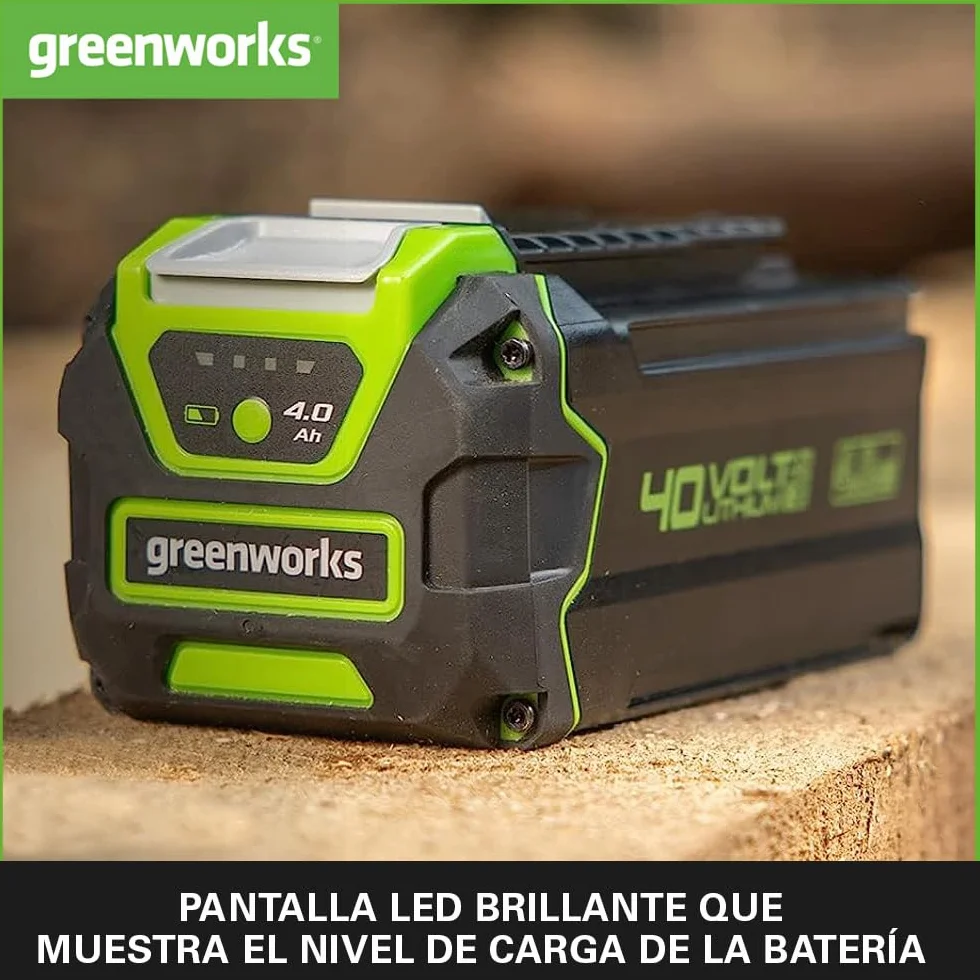 Greenworks Baterías 40V 4Ah - Set de 2, Potentes Original Baterías Iones de Litio para Herramientas Eléctricas y Jardinería Greenworks 40V, Control de Carga LED 3 Etapas, Garantía de 2 Años - G40BK4X