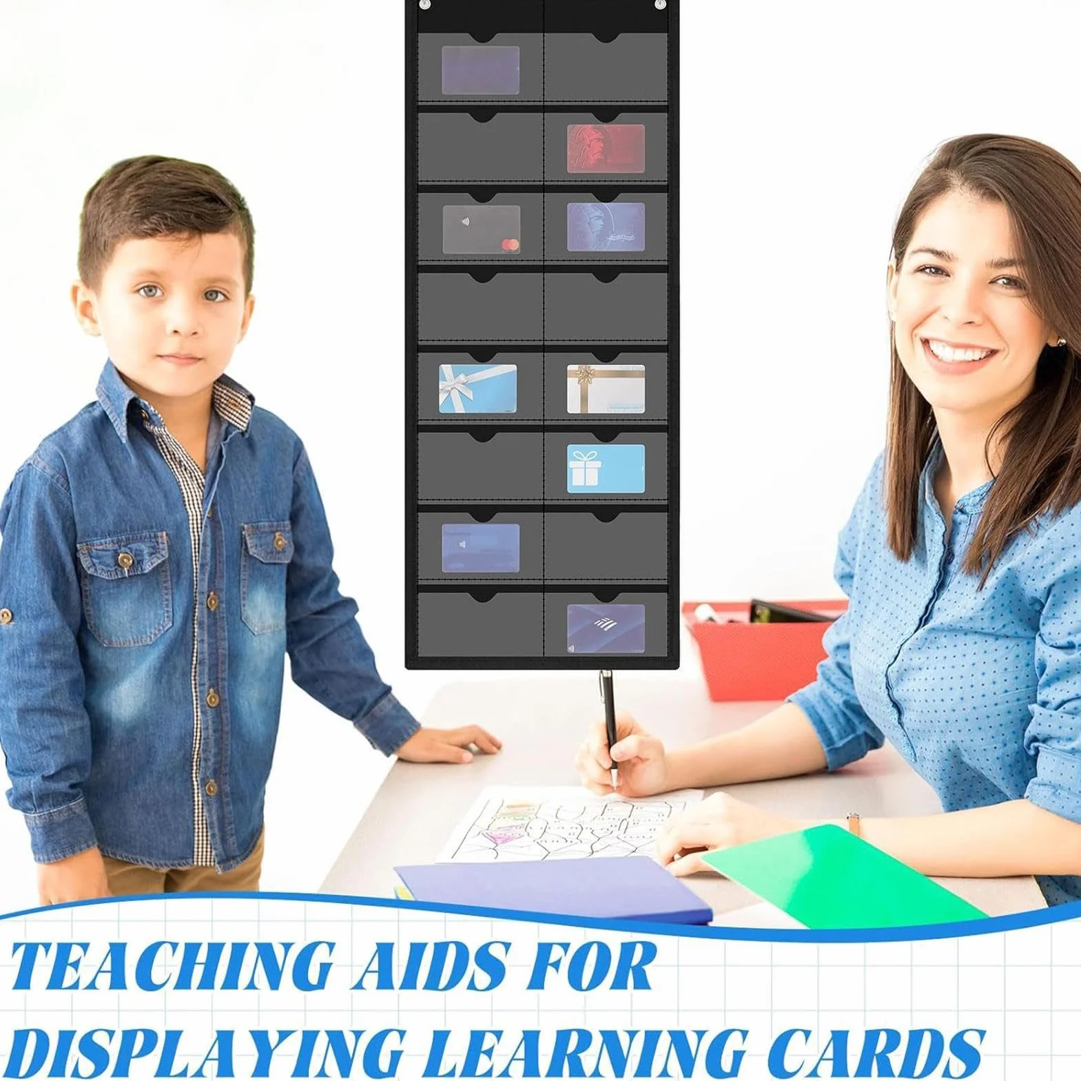 De Pared Para Tarjetas De Visita Organizador De Notas 3 X 5 Pulgadas Estante Almacenamiento Adhesivo Soporte Exhibición