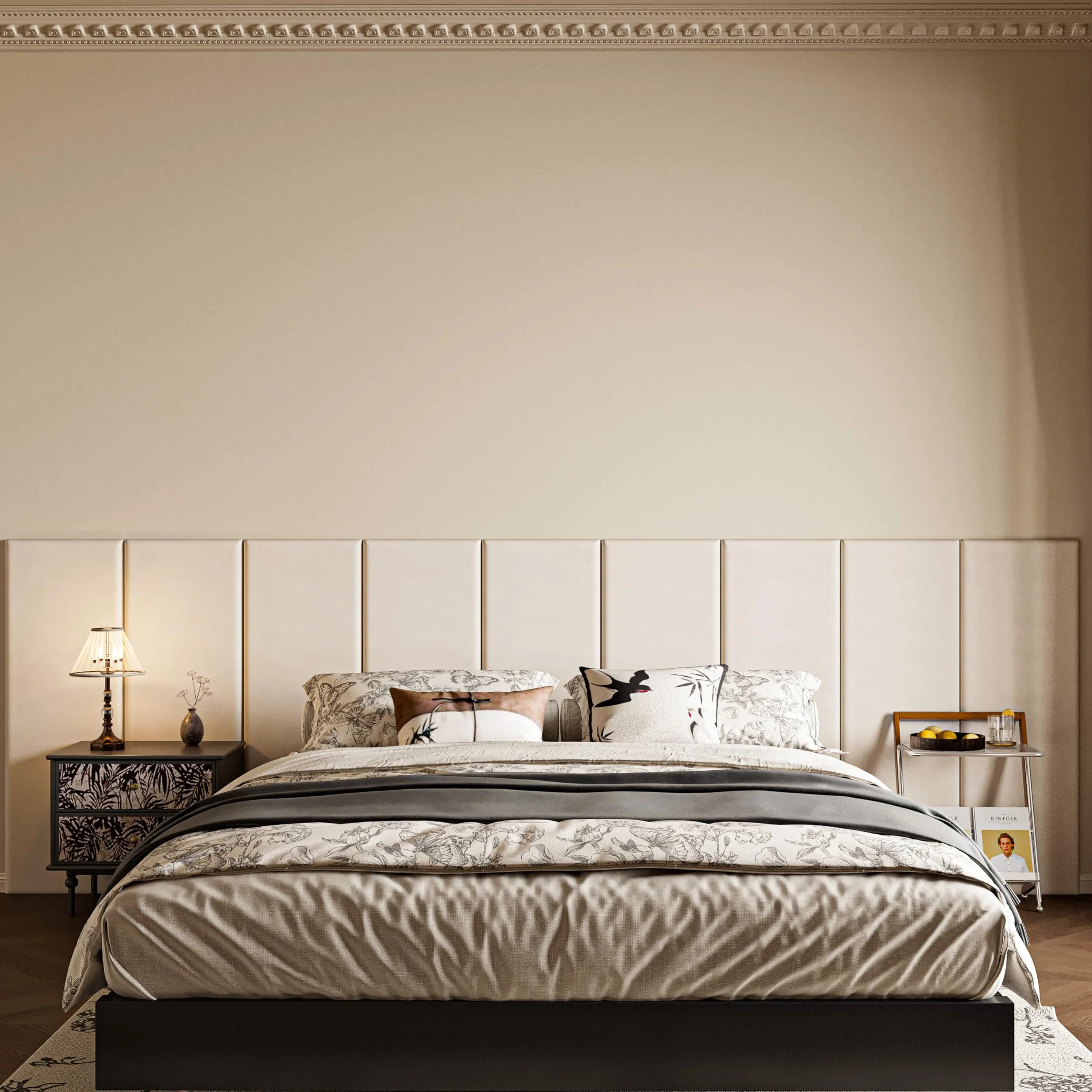 Paneles de Pared Tapizados Autoadhesivos – 9 Pieza, Panel Acolchado de Piel Sintética, Impermeable y Aislante Acústico, 90×30×3CM – Ideal para Dormitorio, Sala de Estar y Oficina