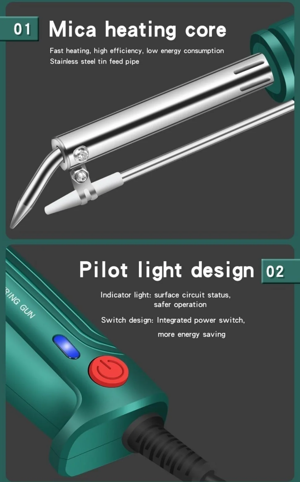 Soldador multifunción, herramientas de soldadura láser industrial con calentamiento interno, soldador automático con cable y calor interno,soldadora laser para metal, máquina de pistola soldadura
