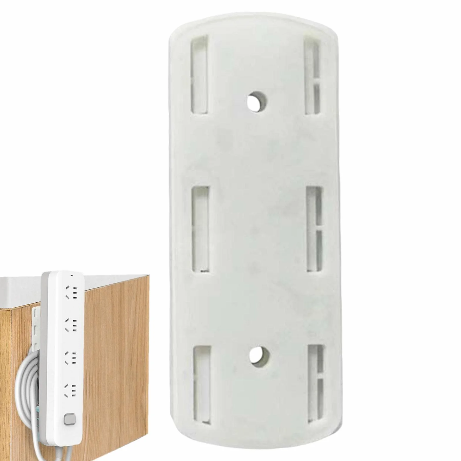 Soporte De Pared para Enchufe, Fijador De Regletas, Soporte Adhesivo para Dados Sin Perforación, Fijador De Enchufes De Escritorio Autoadhesivo para Cocina, Hogar, Oficina Y El Hotel (1/4/8 Piezas)