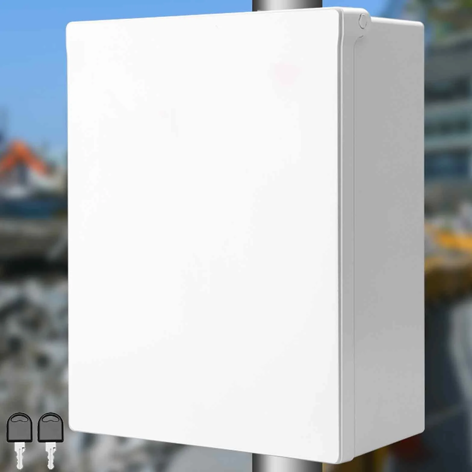 Caja Registro Electrico Eléctricas Impermeable IP67 de Plástico ABS, Caja Estanca, Placa de Montaje, Soportes de Pared y 2 Prensaestopas