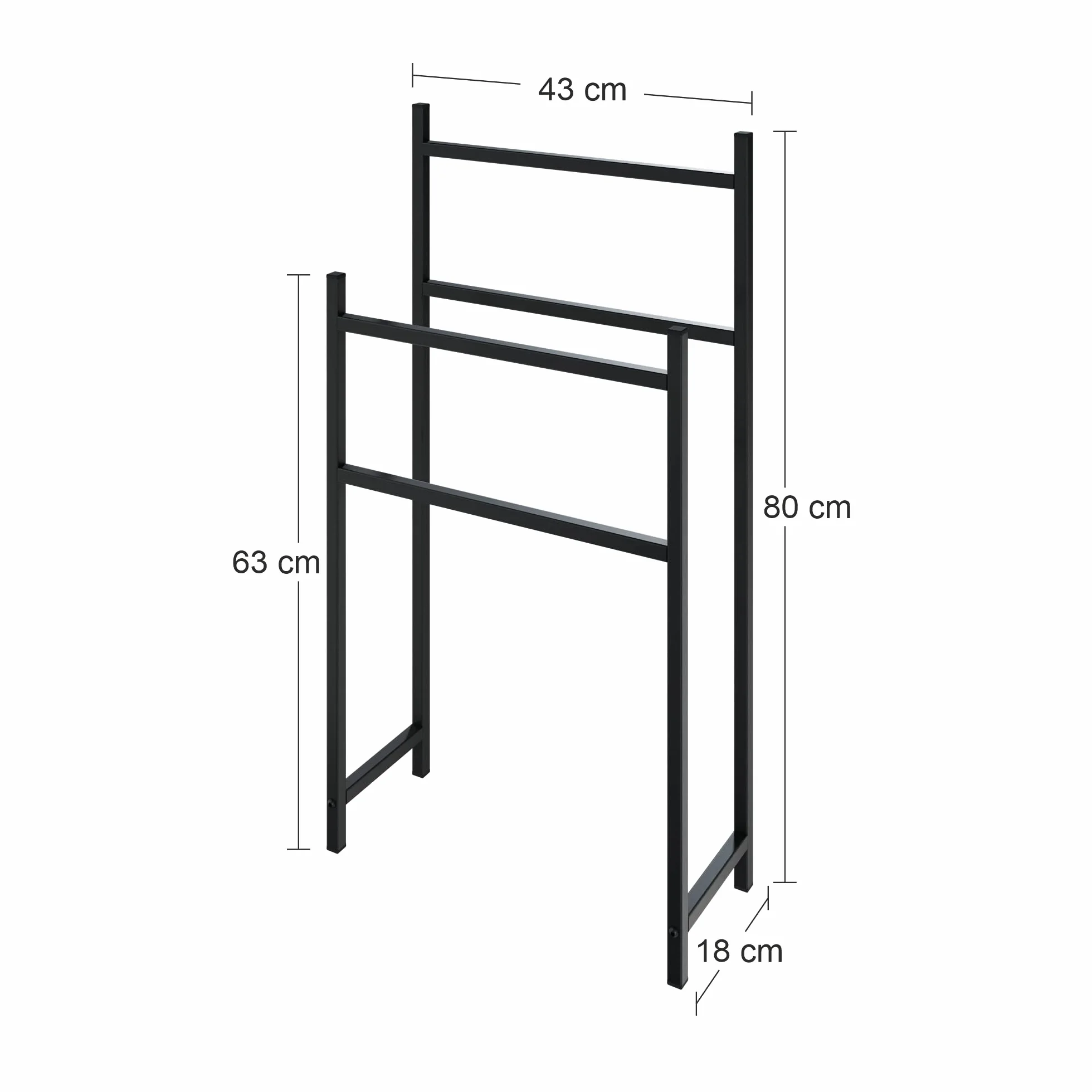 LEVIRA – Toallero, Morus - 43 x 80 - Negro