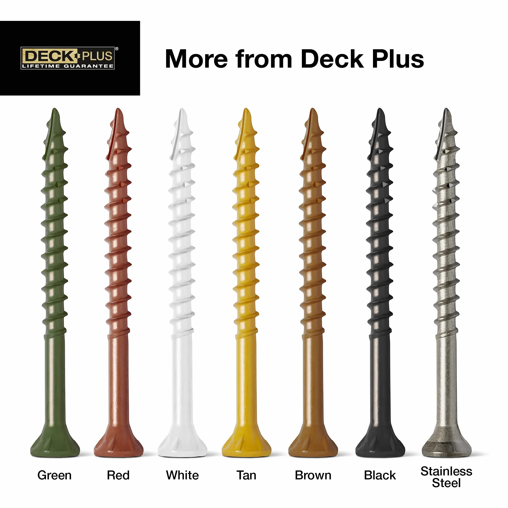 Deck Plus Tornillos para madera, tornillos exteriores marrones, 1-5/8 pulgadas x #10, 5 libras