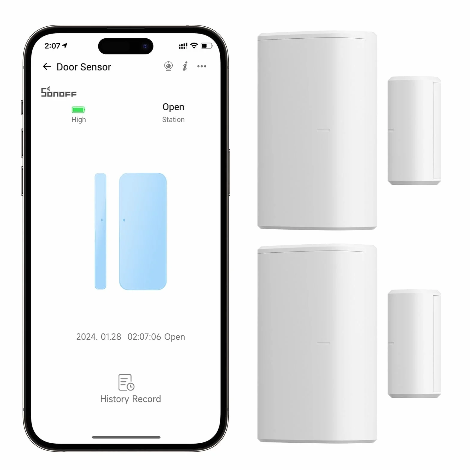 SONOFF Sensor Zigbee Puerta Ventana SNZB-04P 2pcs, Sensor de Alarma de Seguridad,Escena Local Inteligente,Requiere Zigbee Hub(Se Vende por Separado),Compatible con Alexa, Google Home.