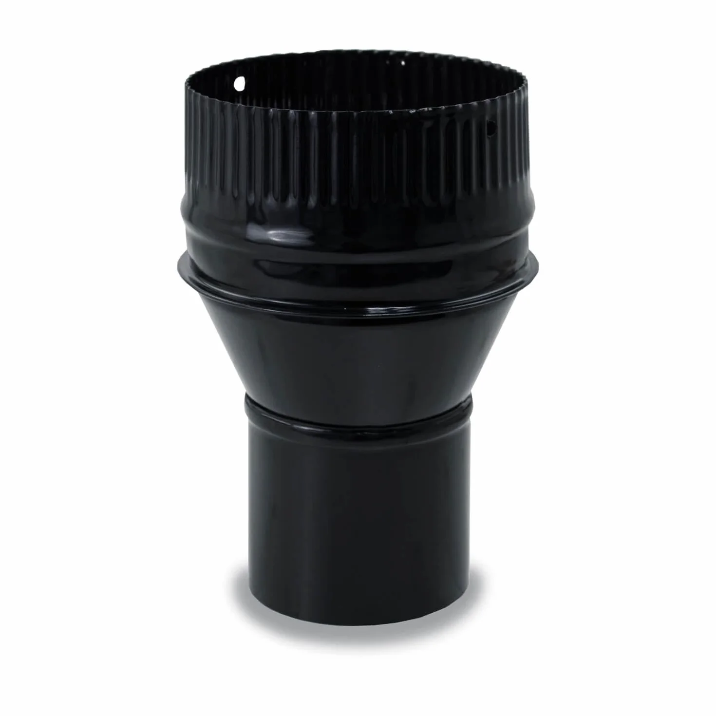 Ampliación Tubo Chimenea 150 a 200mm - Adaptador Estufa Leña Vitrificado Negro - Ampliación Tubos Vitrificados - Compatible Tubos Chimenea 150mm y 200mm